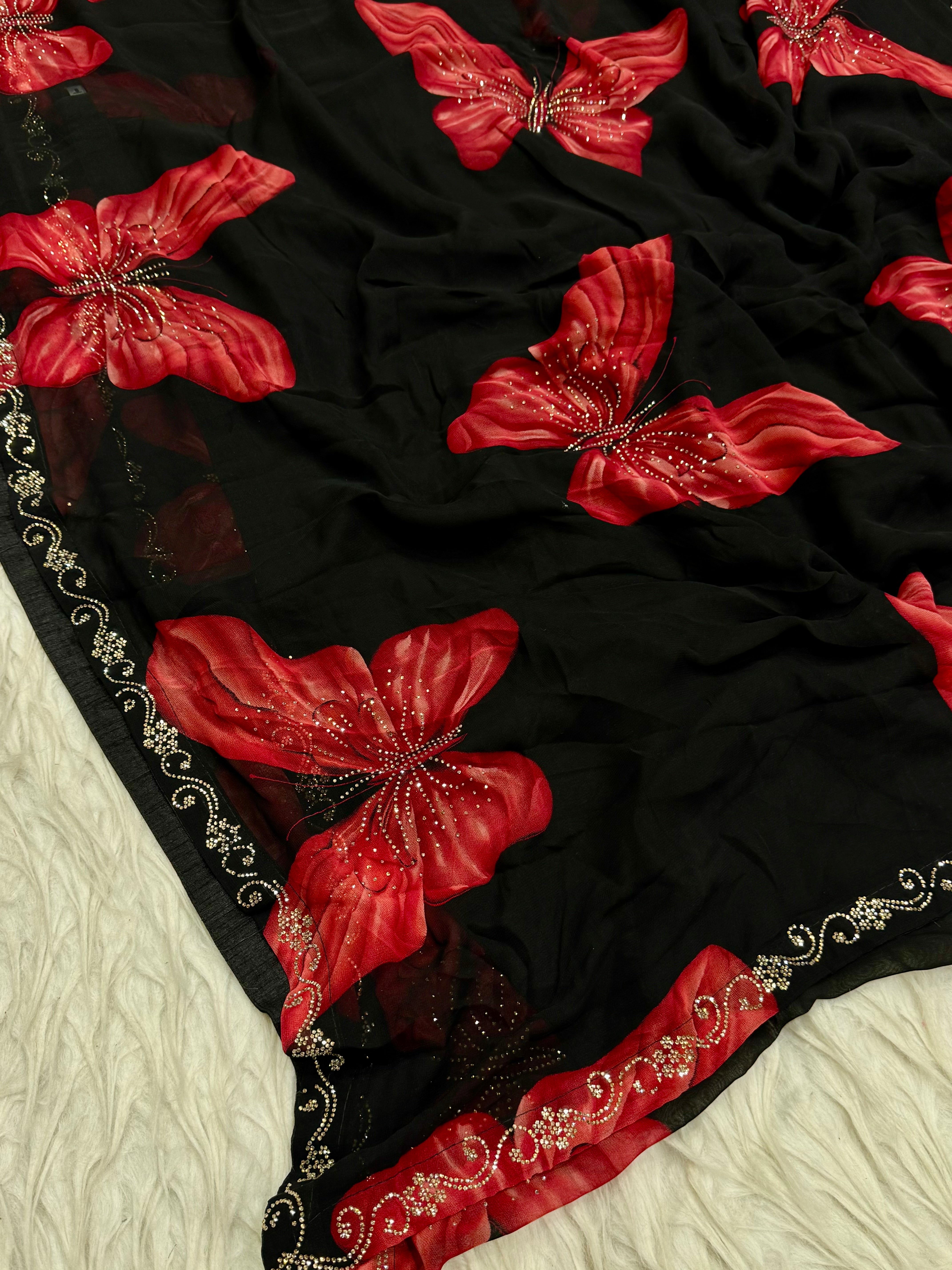 Butterfly Georgette Saree