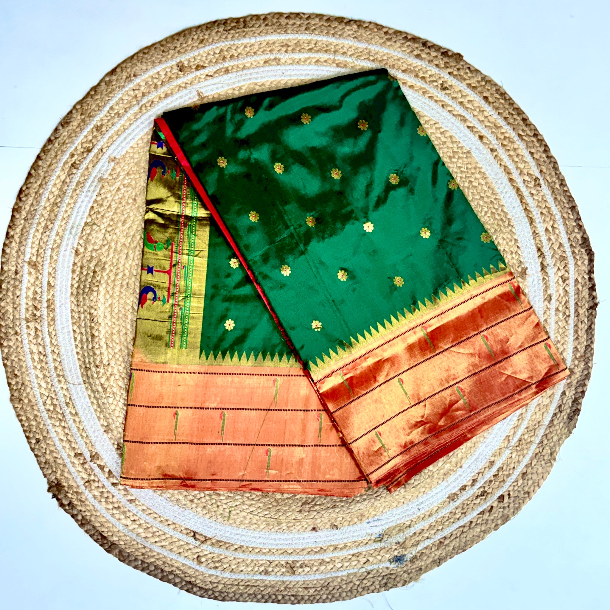 Pythani Pattu Saree With Triple Muniya Border