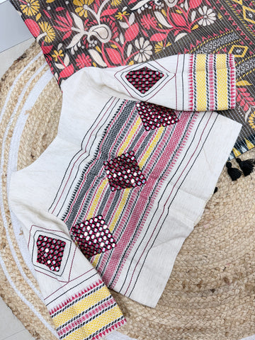 Kadhi Lenin Saree with adjustable blouse (S To XL)