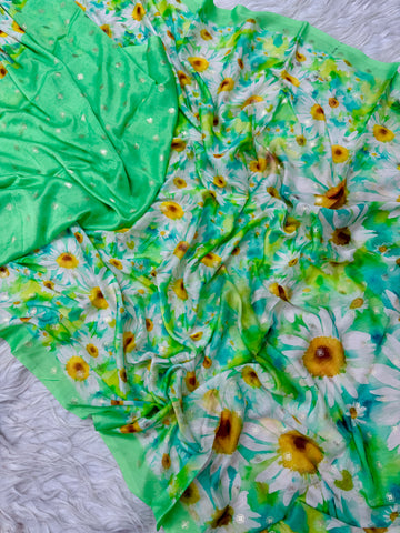 Viscose crape saree