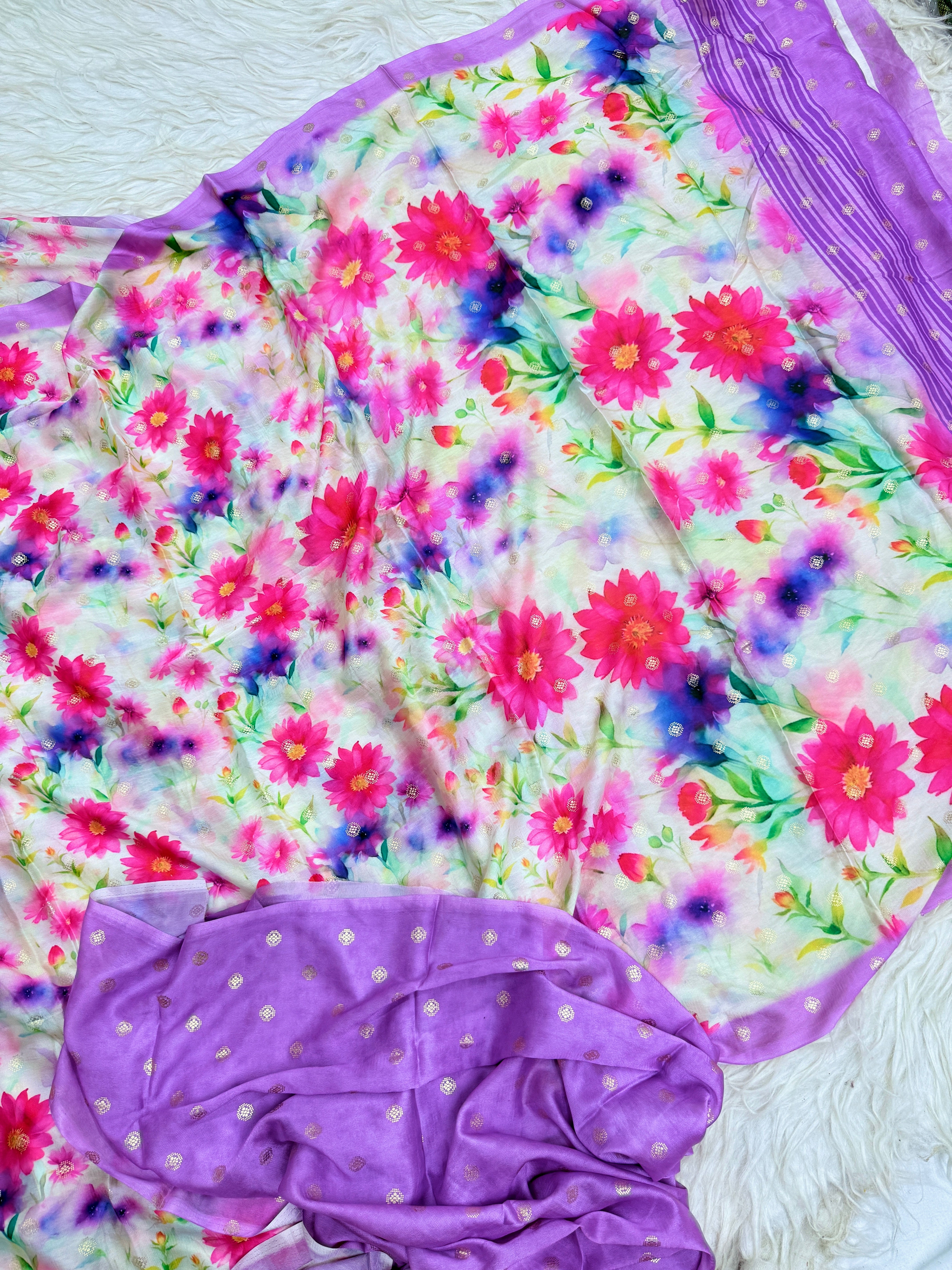 Viscose crape saree