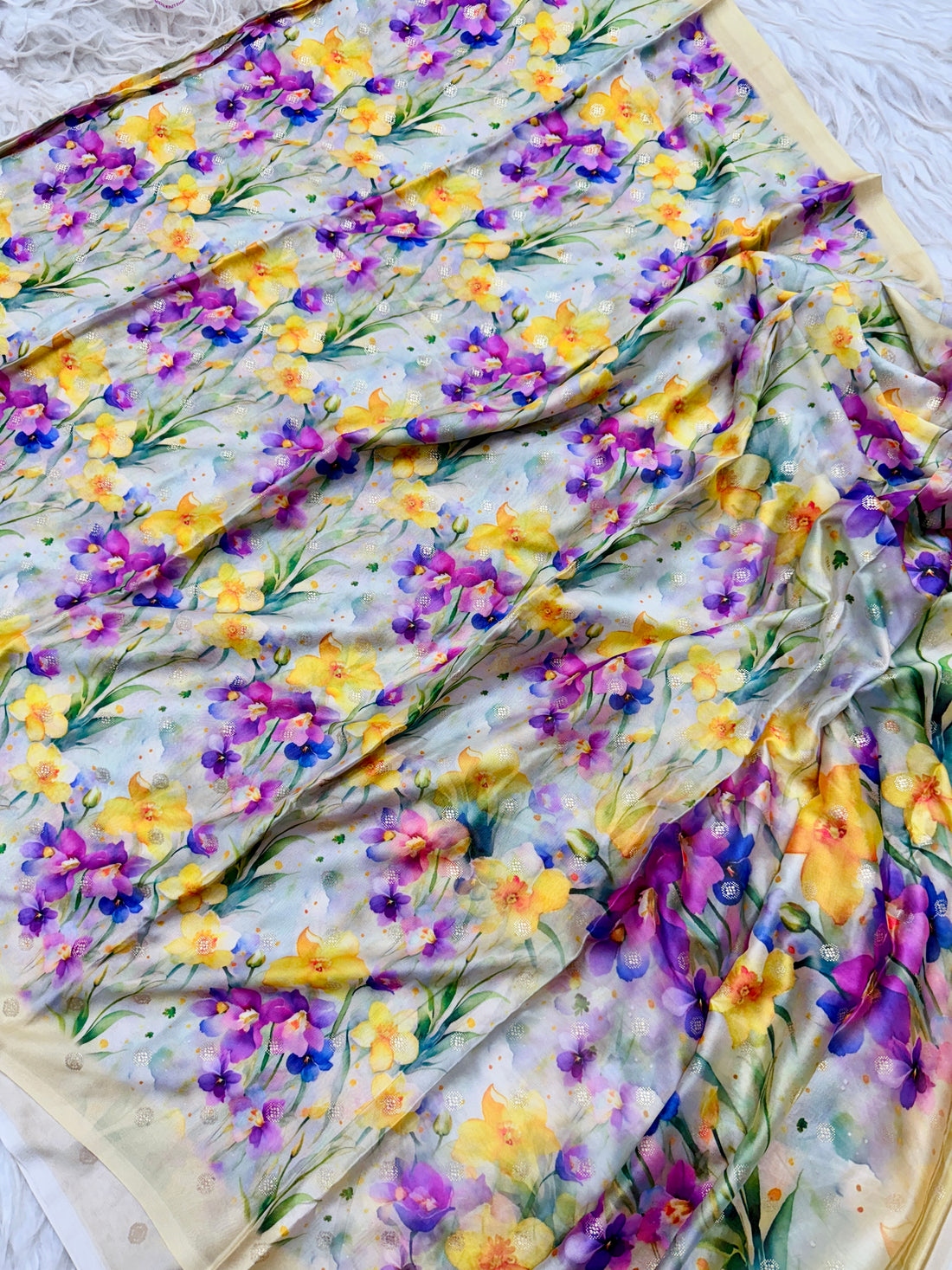 Viscose crape saree