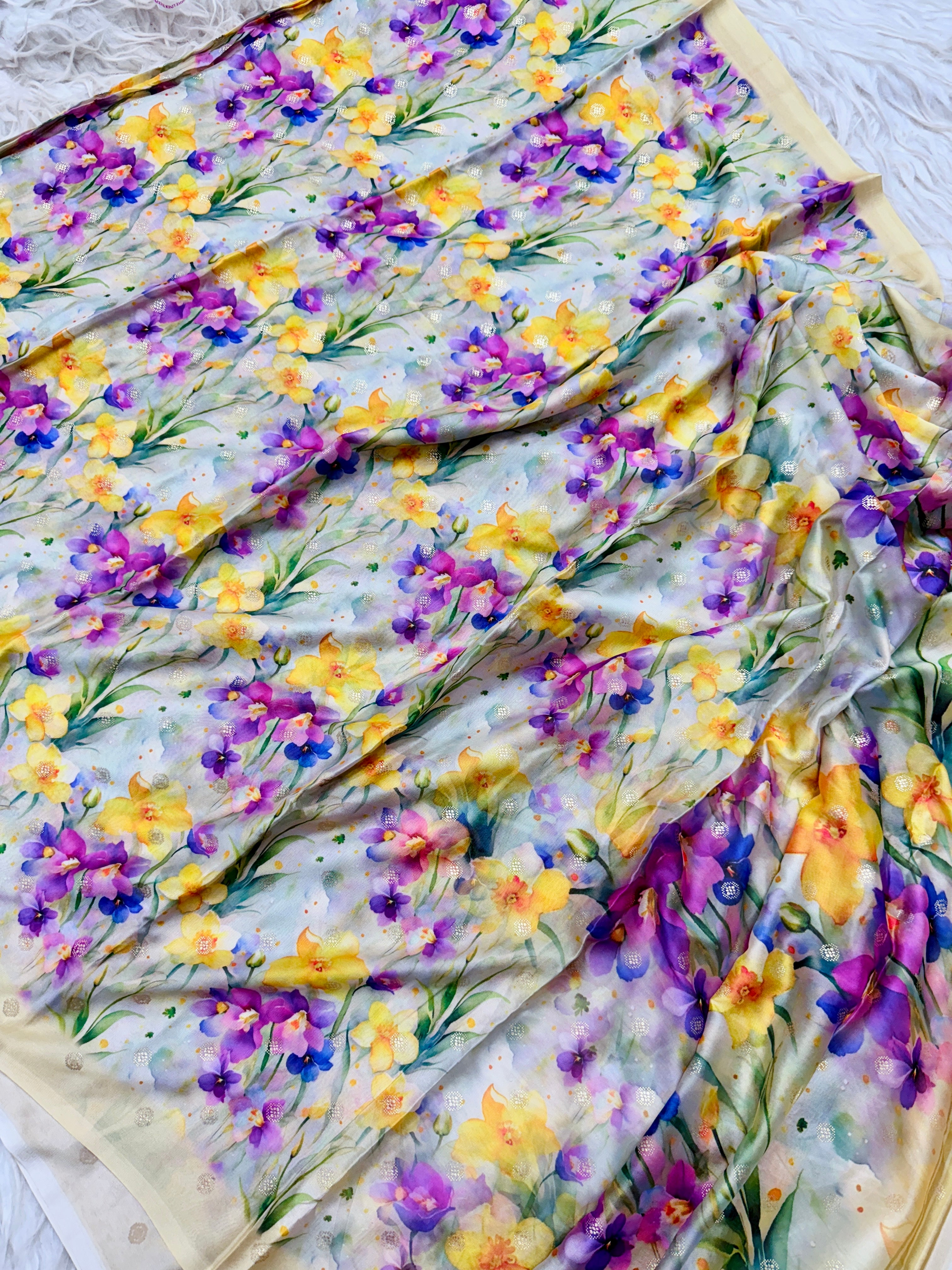 Viscose crape saree