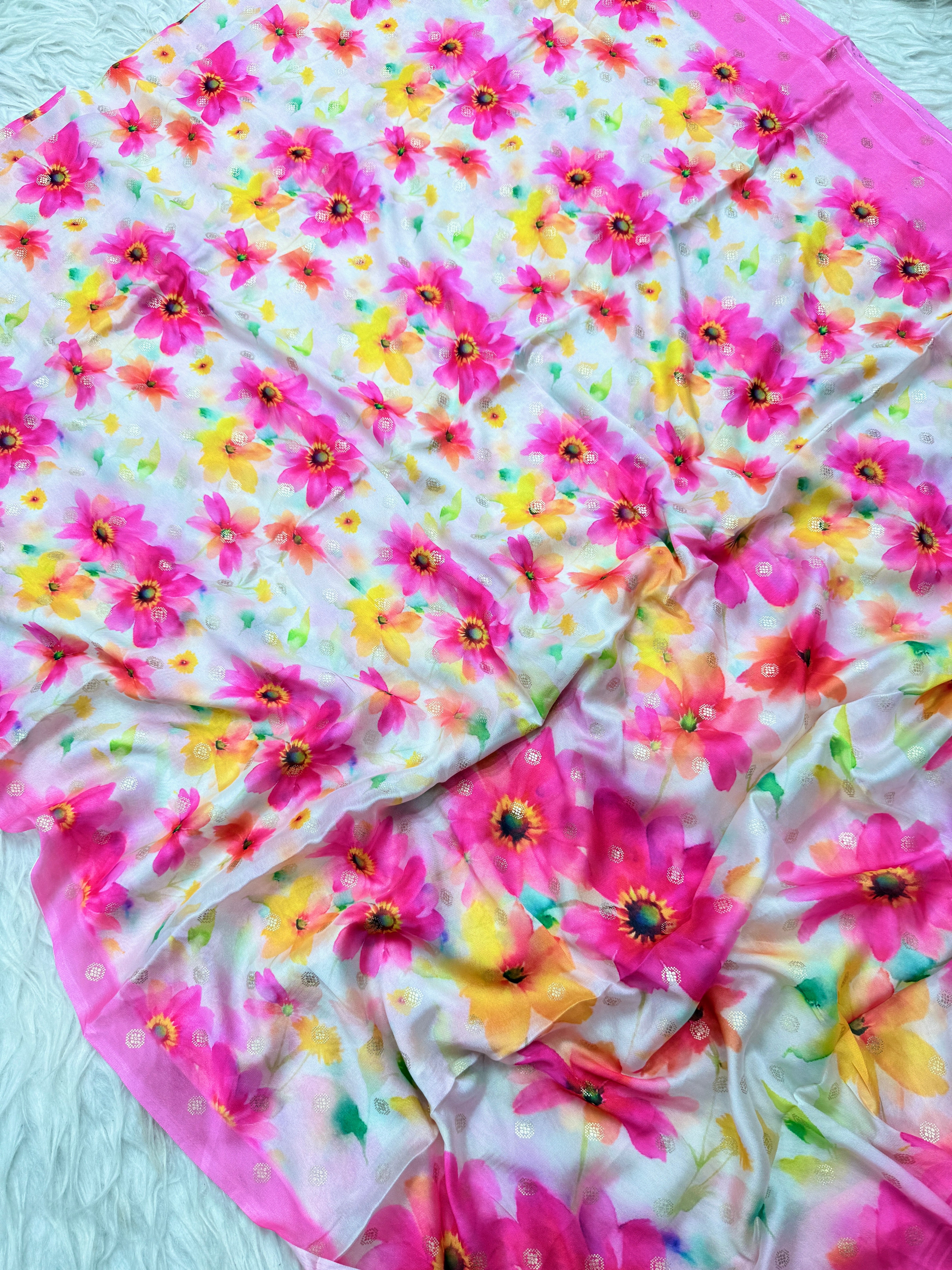 Viscose crape saree