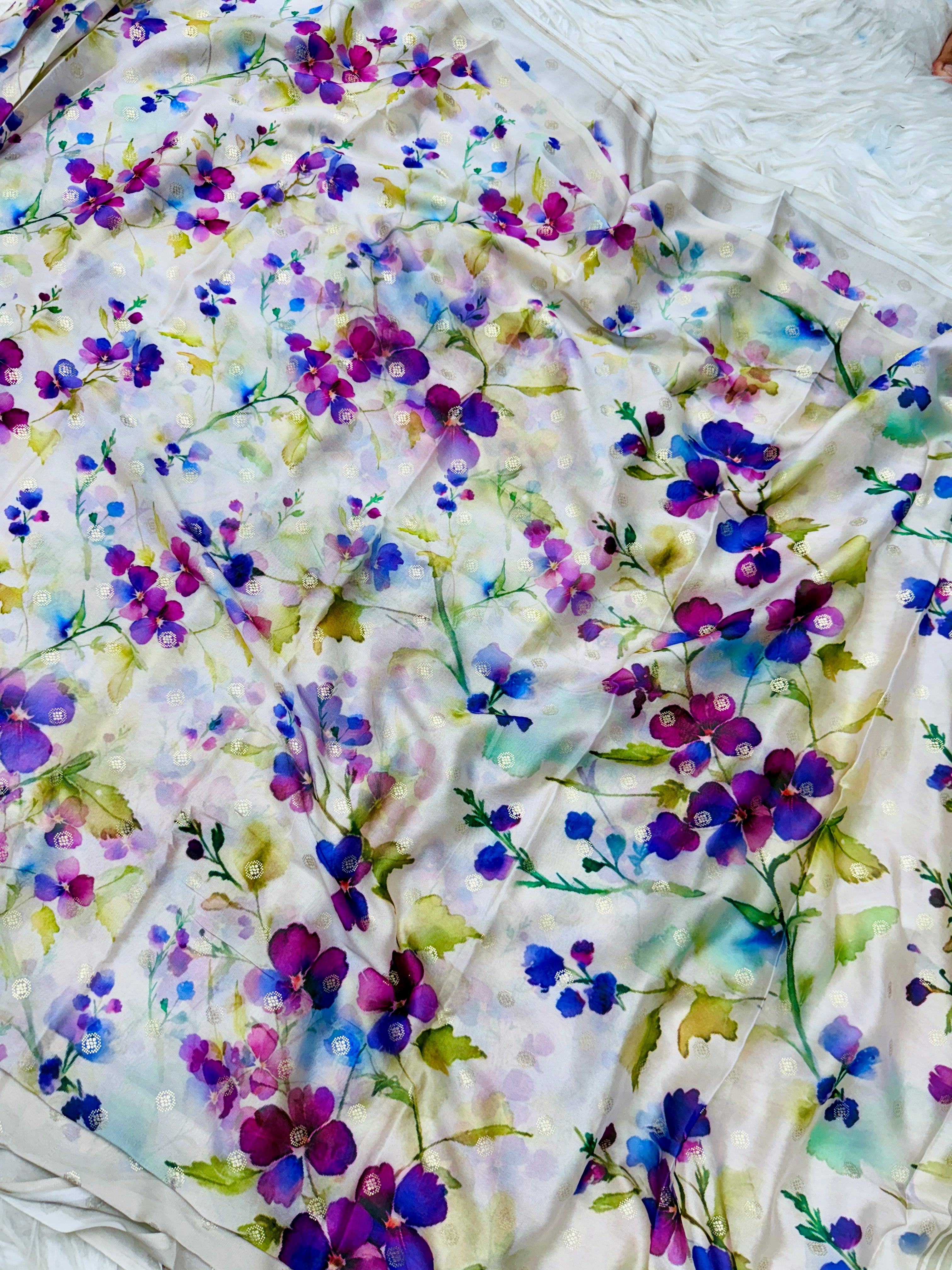Viscose crape saree