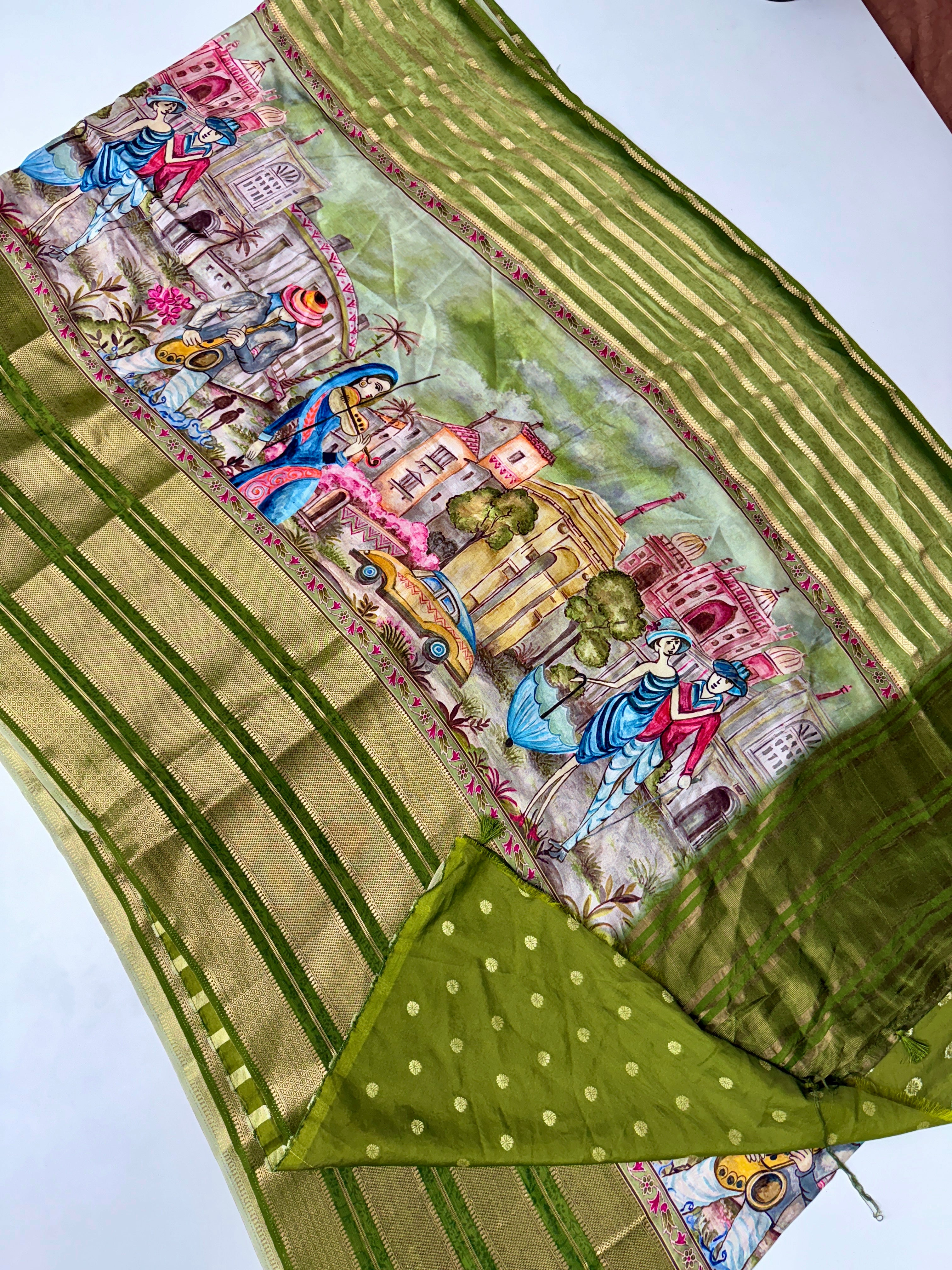 Mysorecrape middle design sarees