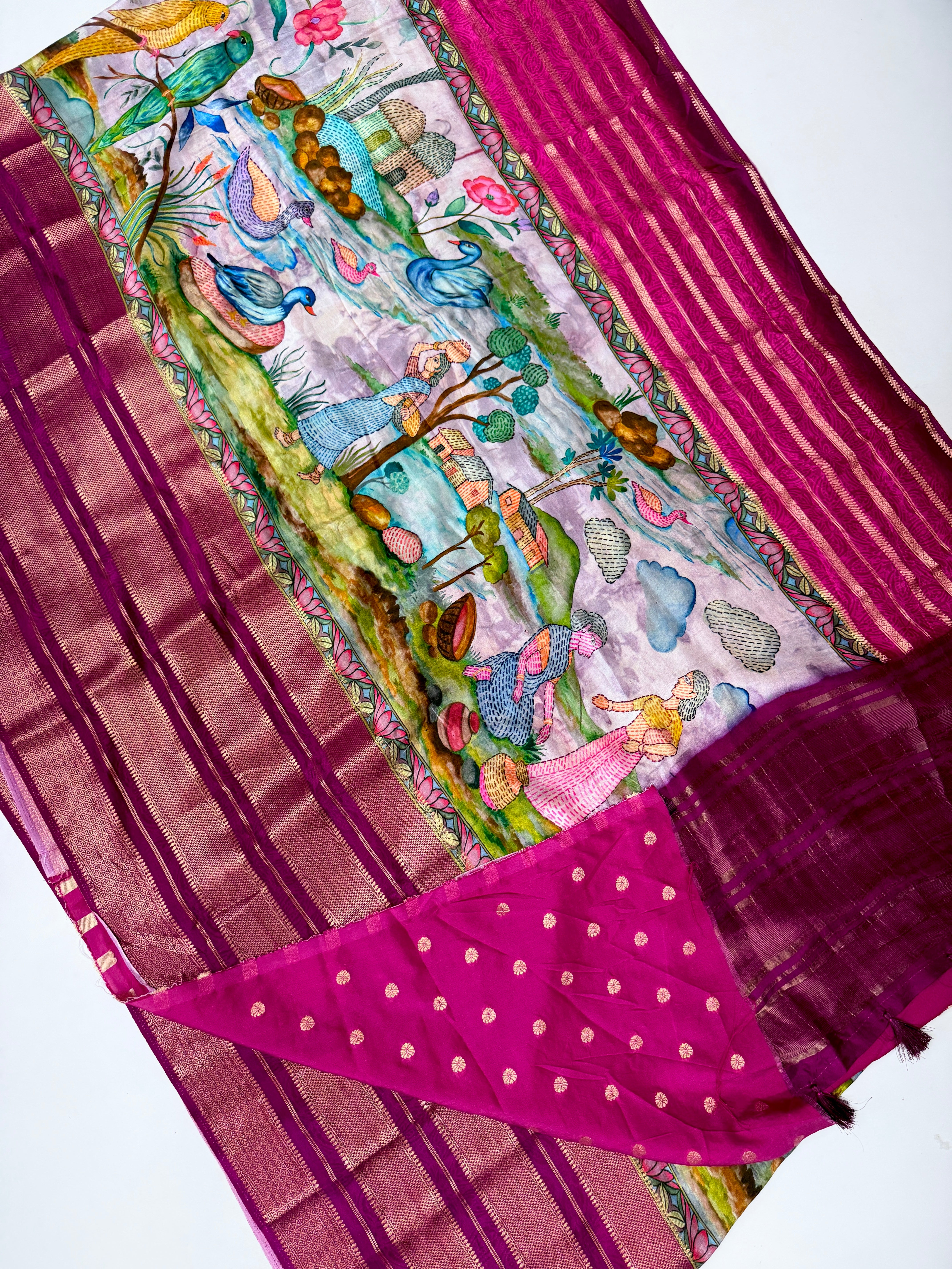 Mysorecrape middle design sarees