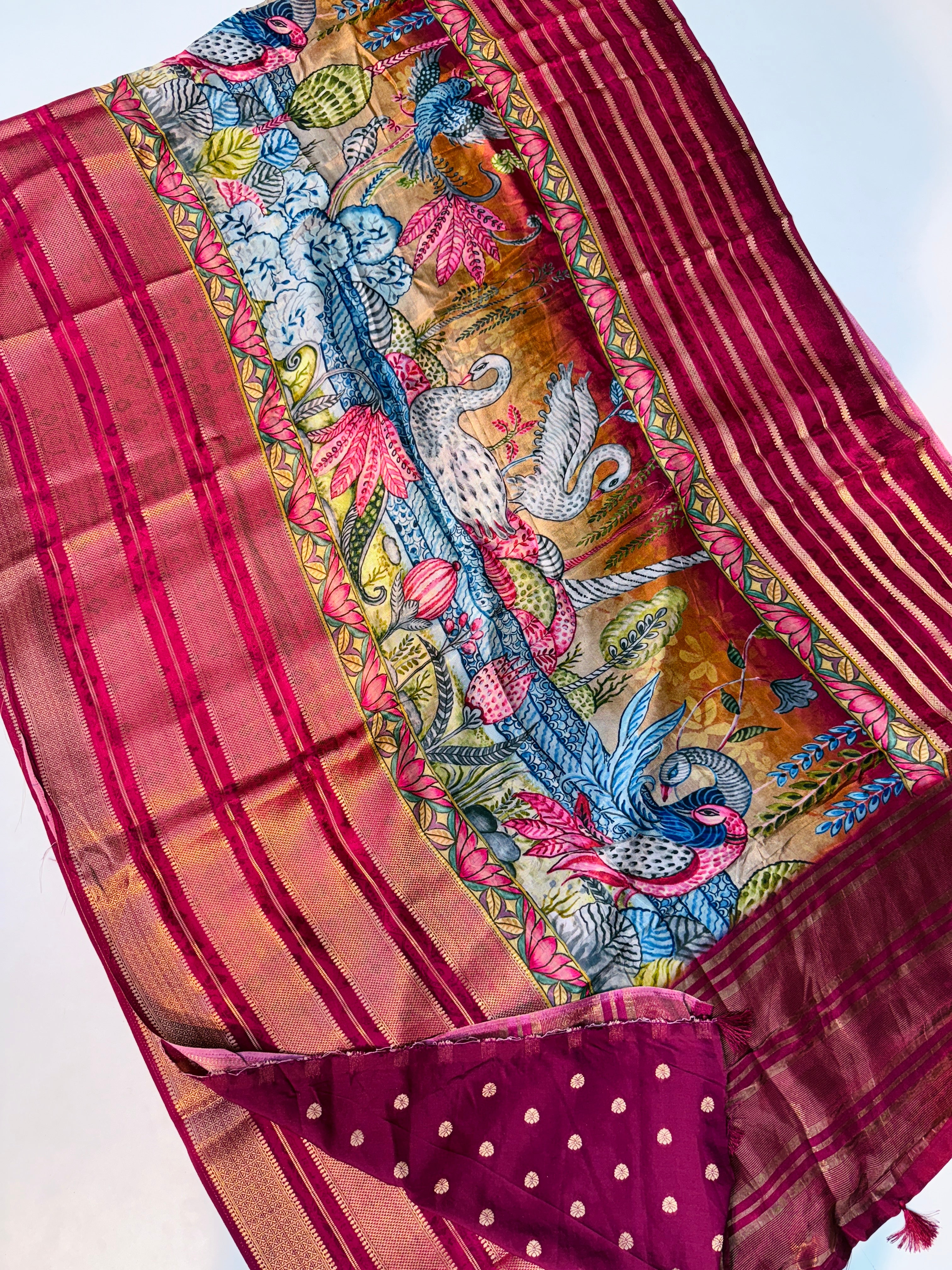 Mysorecrape middle design sarees