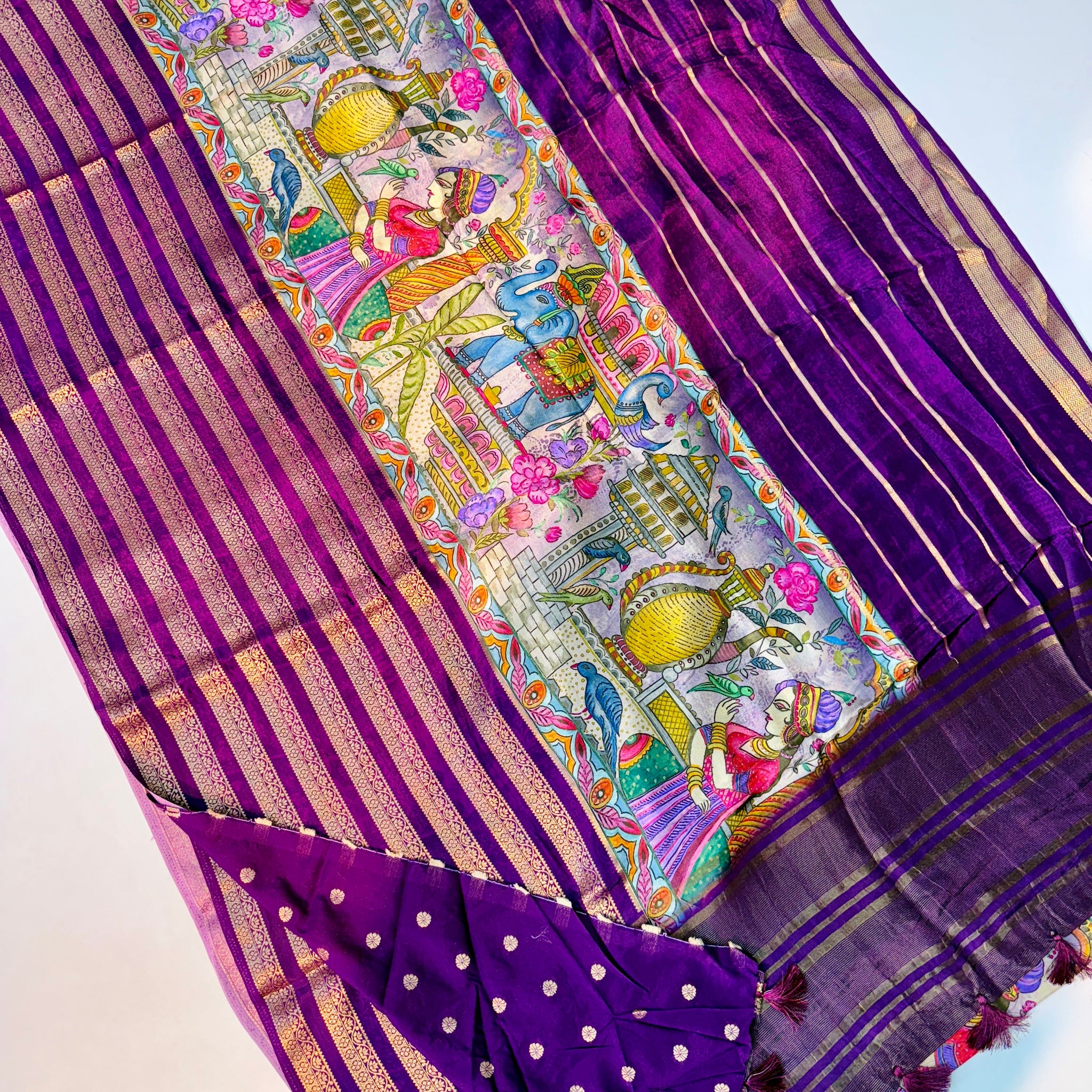 Mysorecrape middle design sarees