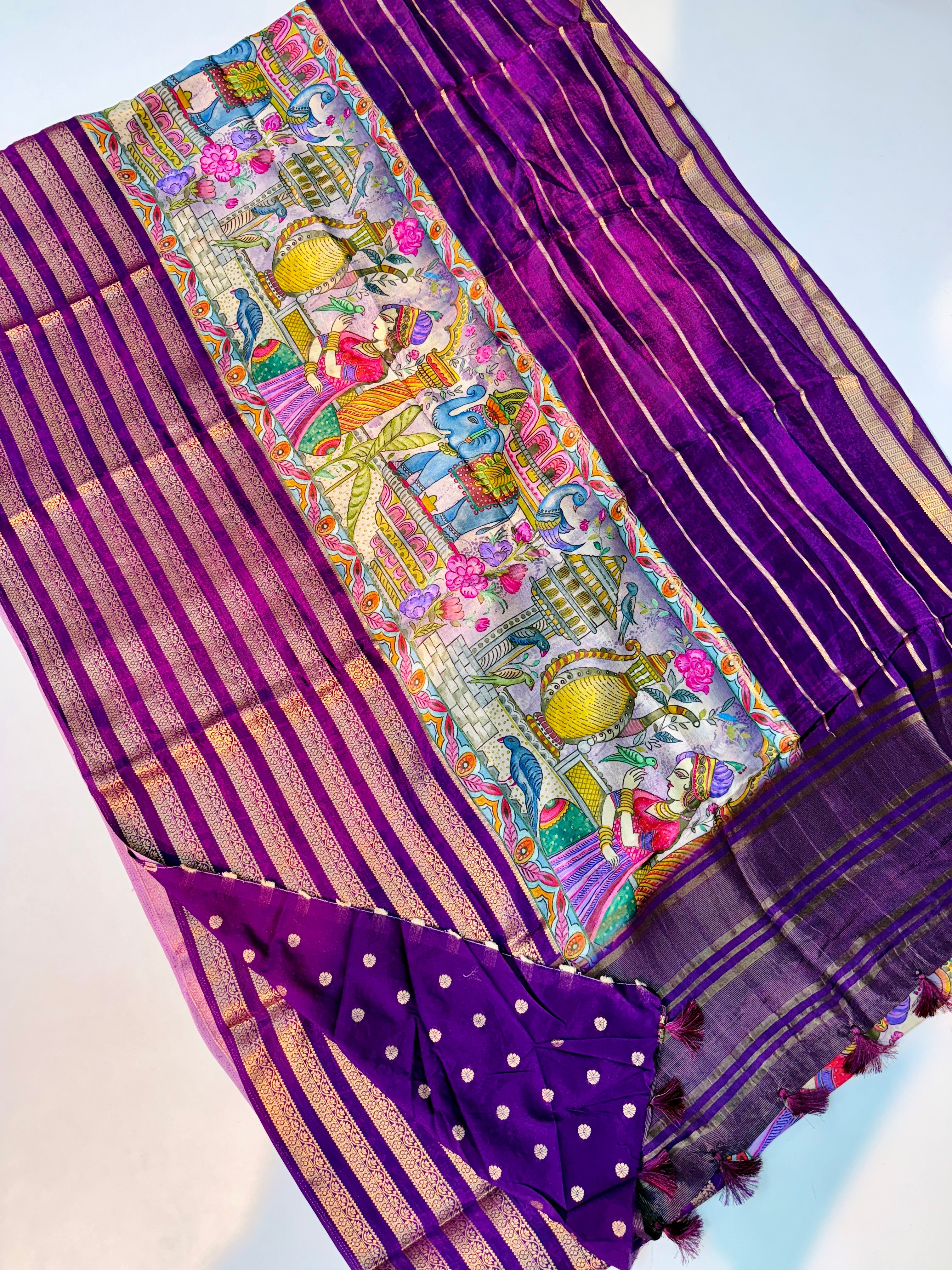 Mysorecrape middle design sarees