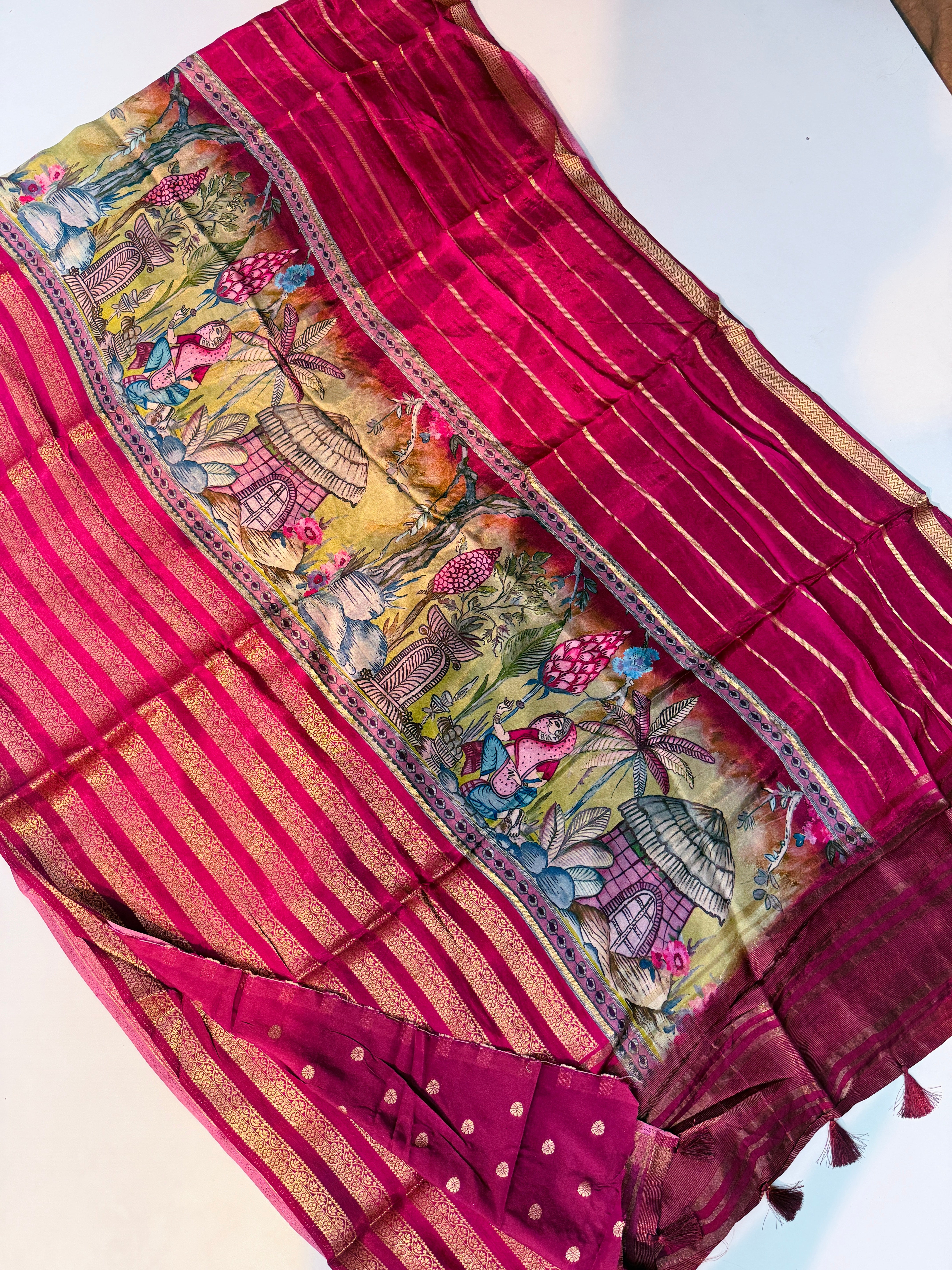 Mysorecrape middle design sarees