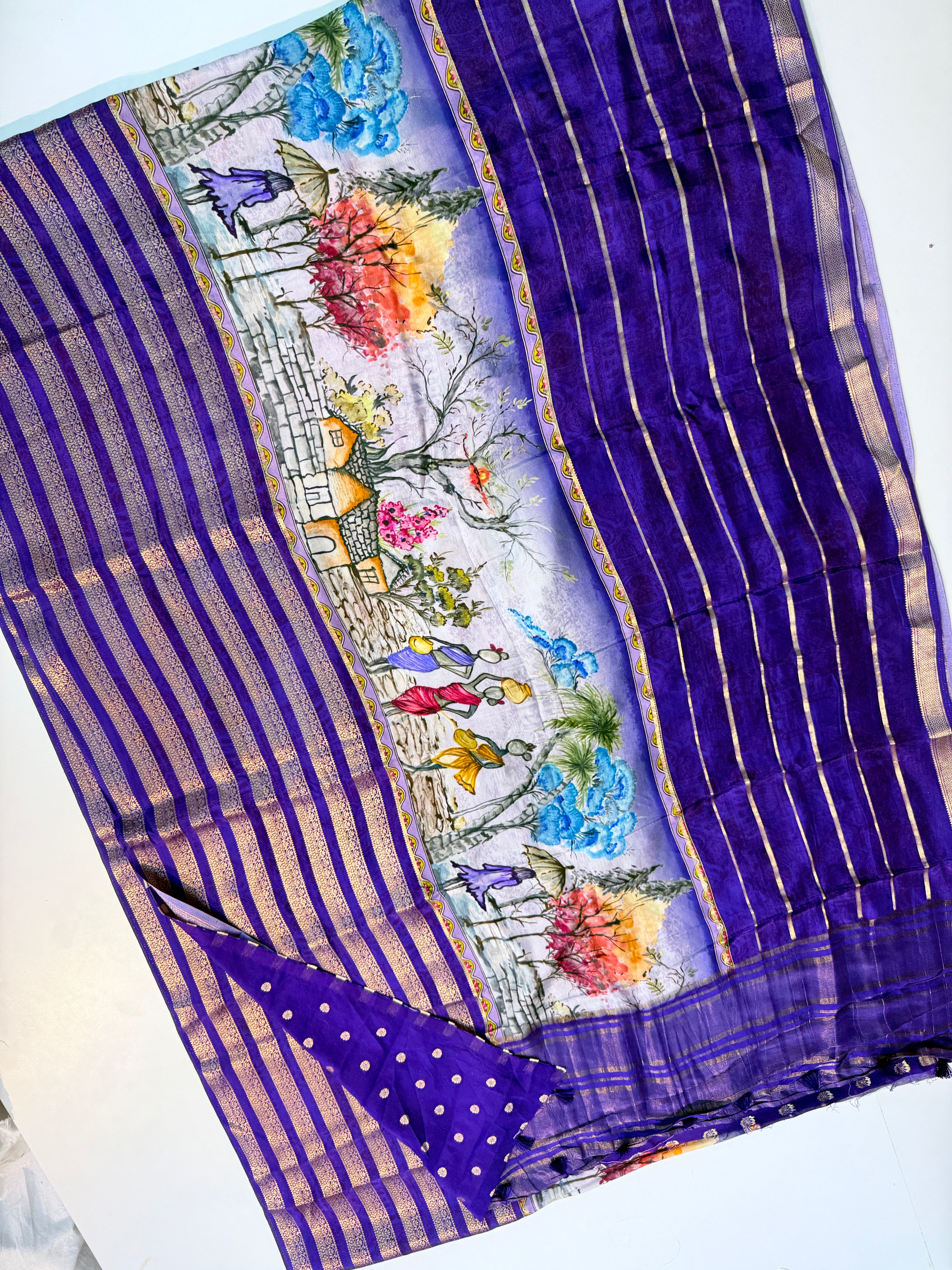 Mysorecrape middle design sarees