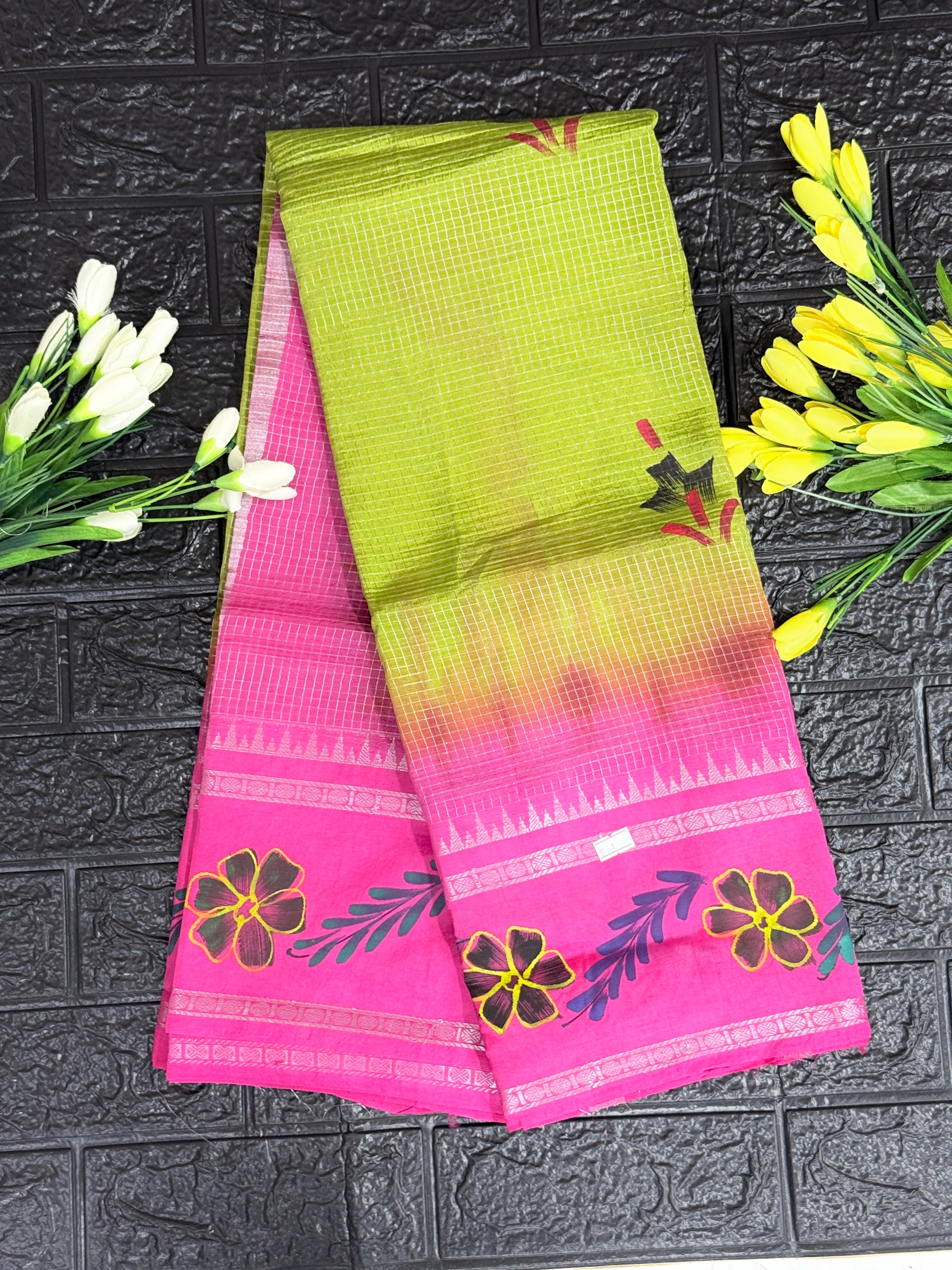 Mangalagiri Handloom With Hand Painted Saree