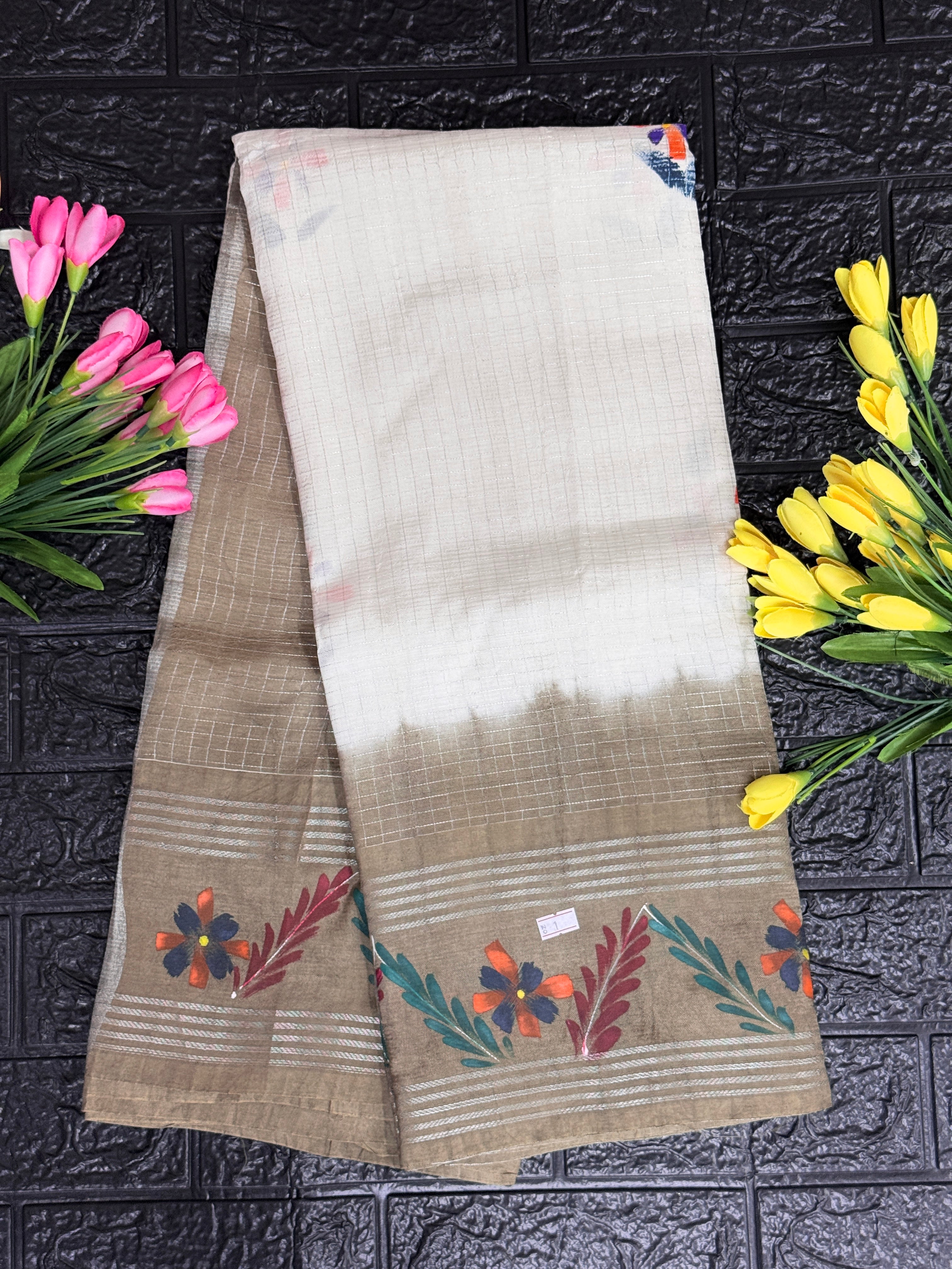 Mangalagiri Handloom With Hand Painted Saree