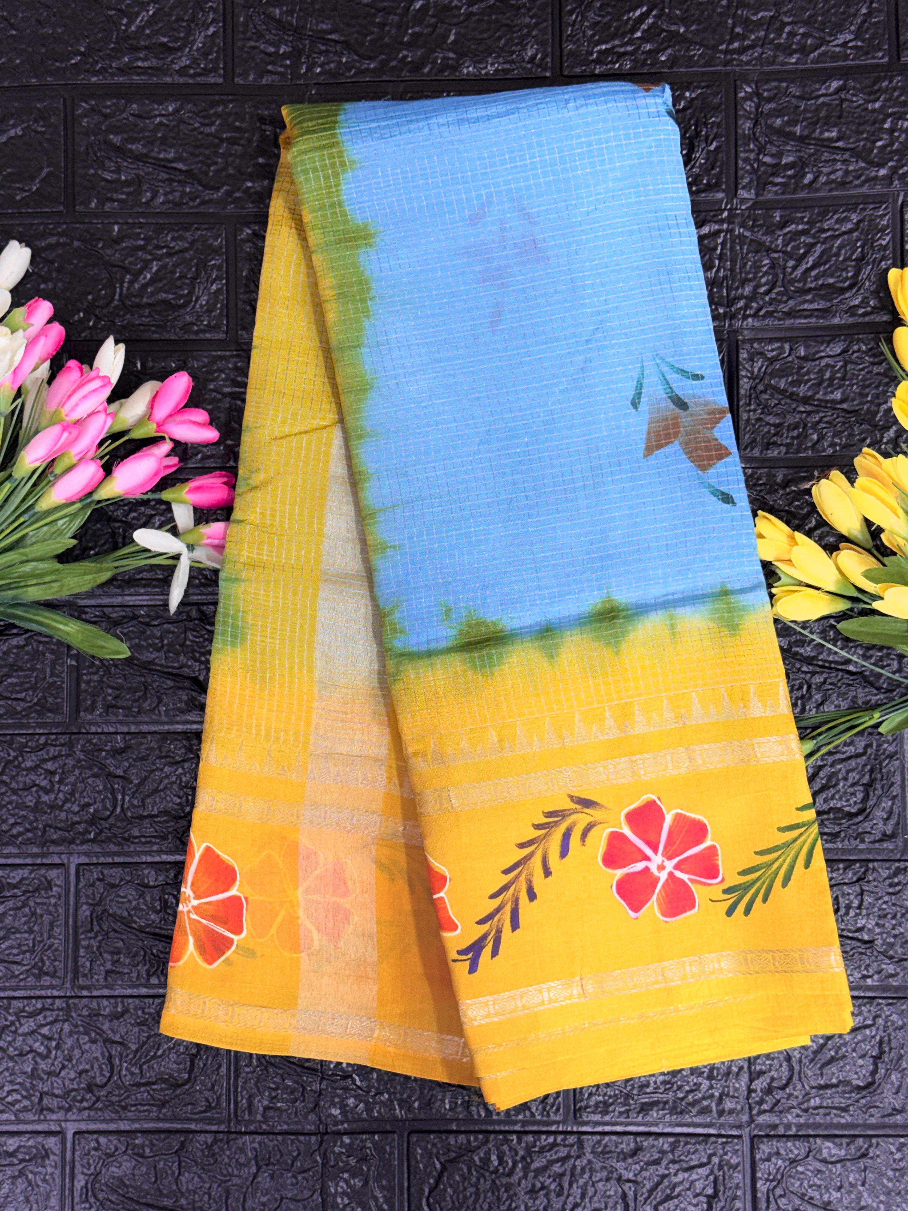 Mangalagiri Handloom With Hand Painted Saree
