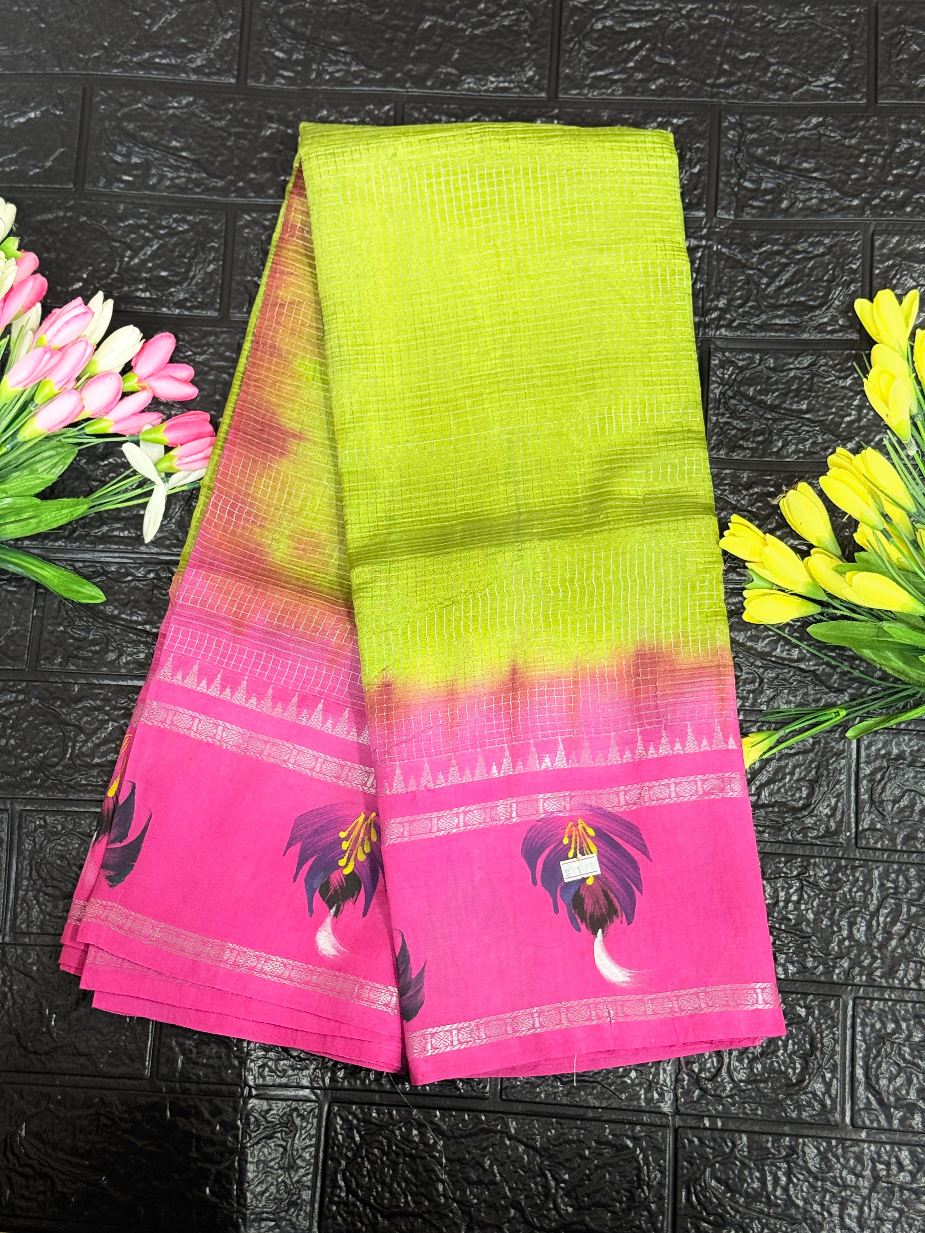 Mangalagiri Handloom With Hand Painted Saree