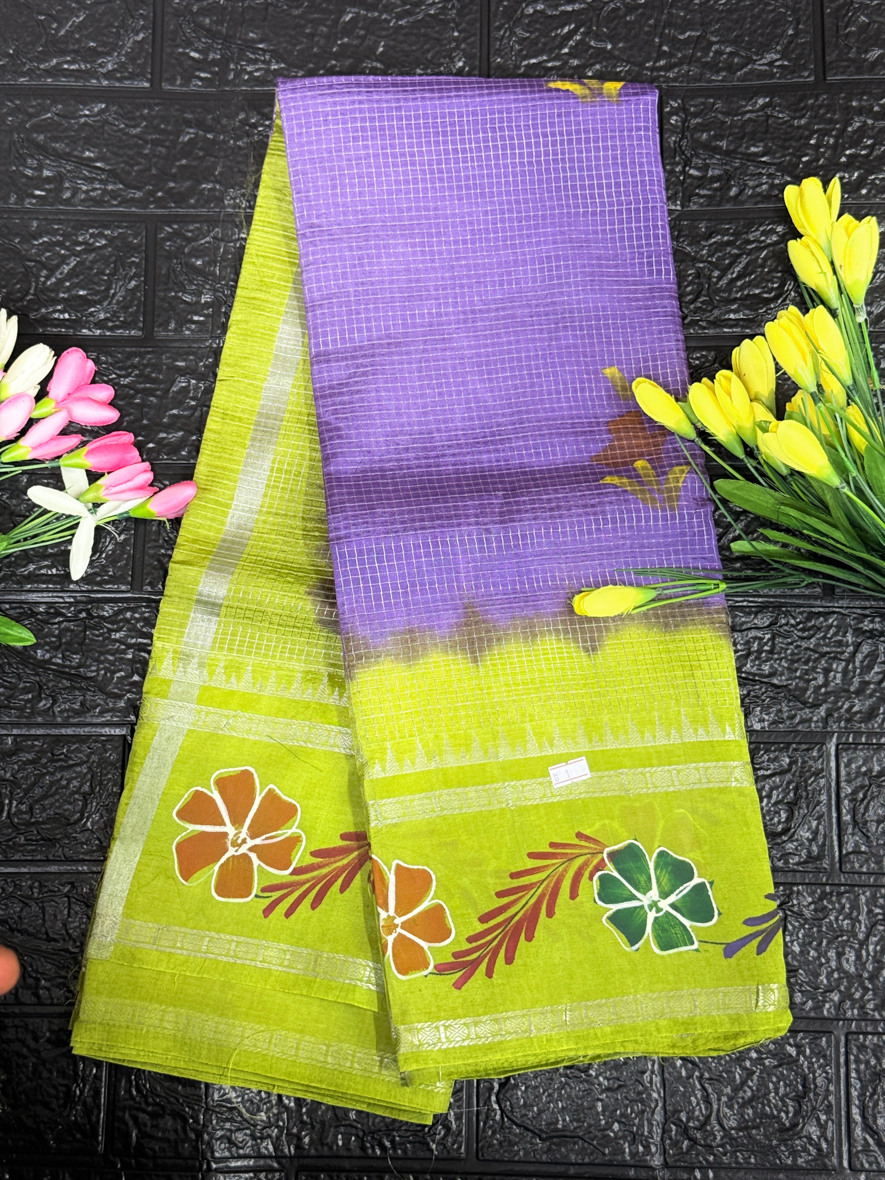 Mangalagiri Handloom With Hand Painted Saree