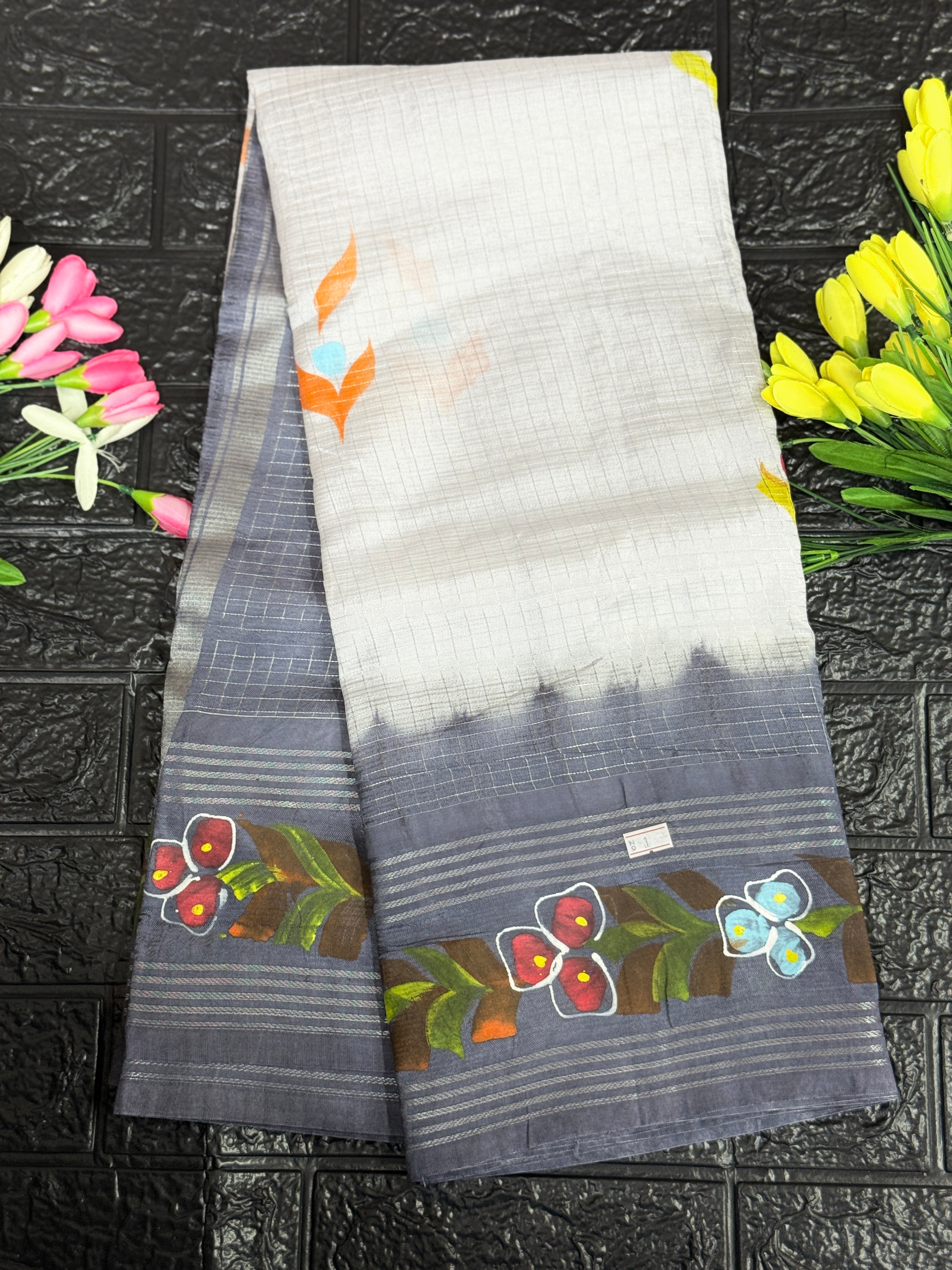 Mangalagiri Handloom With Hand Painted Saree