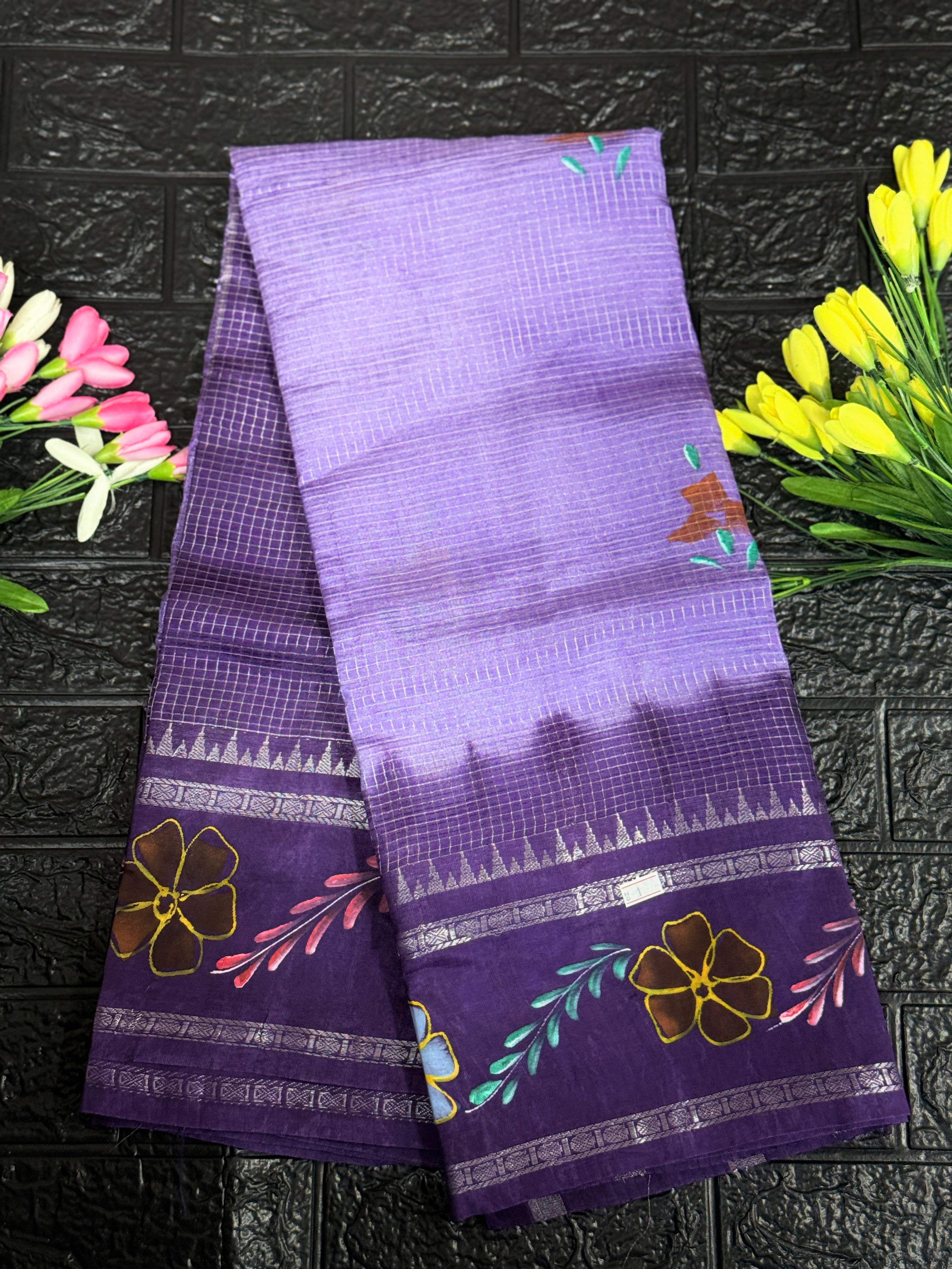 Mangalagiri Handloom With Hand Painted Saree