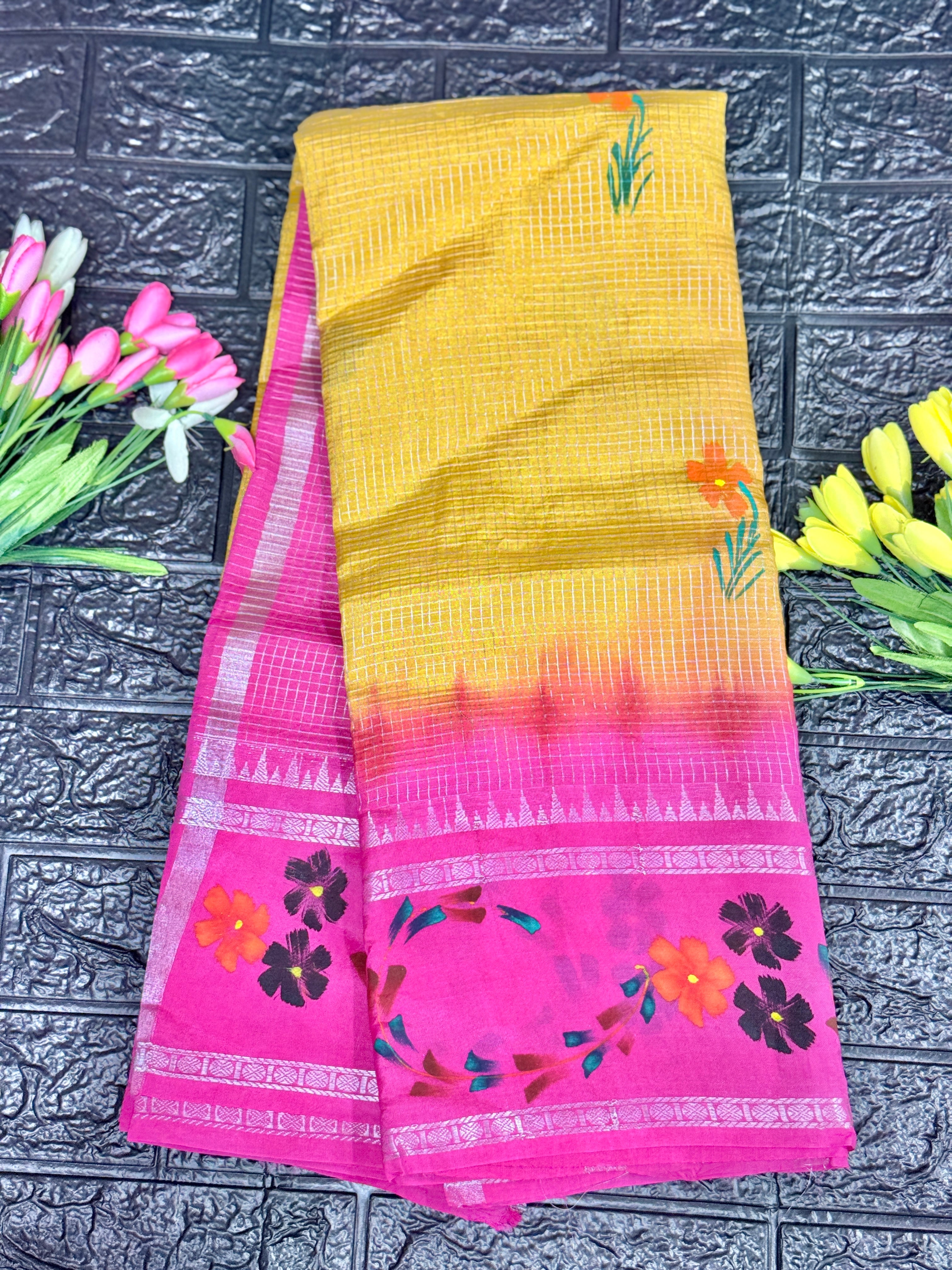 Mangalagiri Handloom With Hand Painted Saree