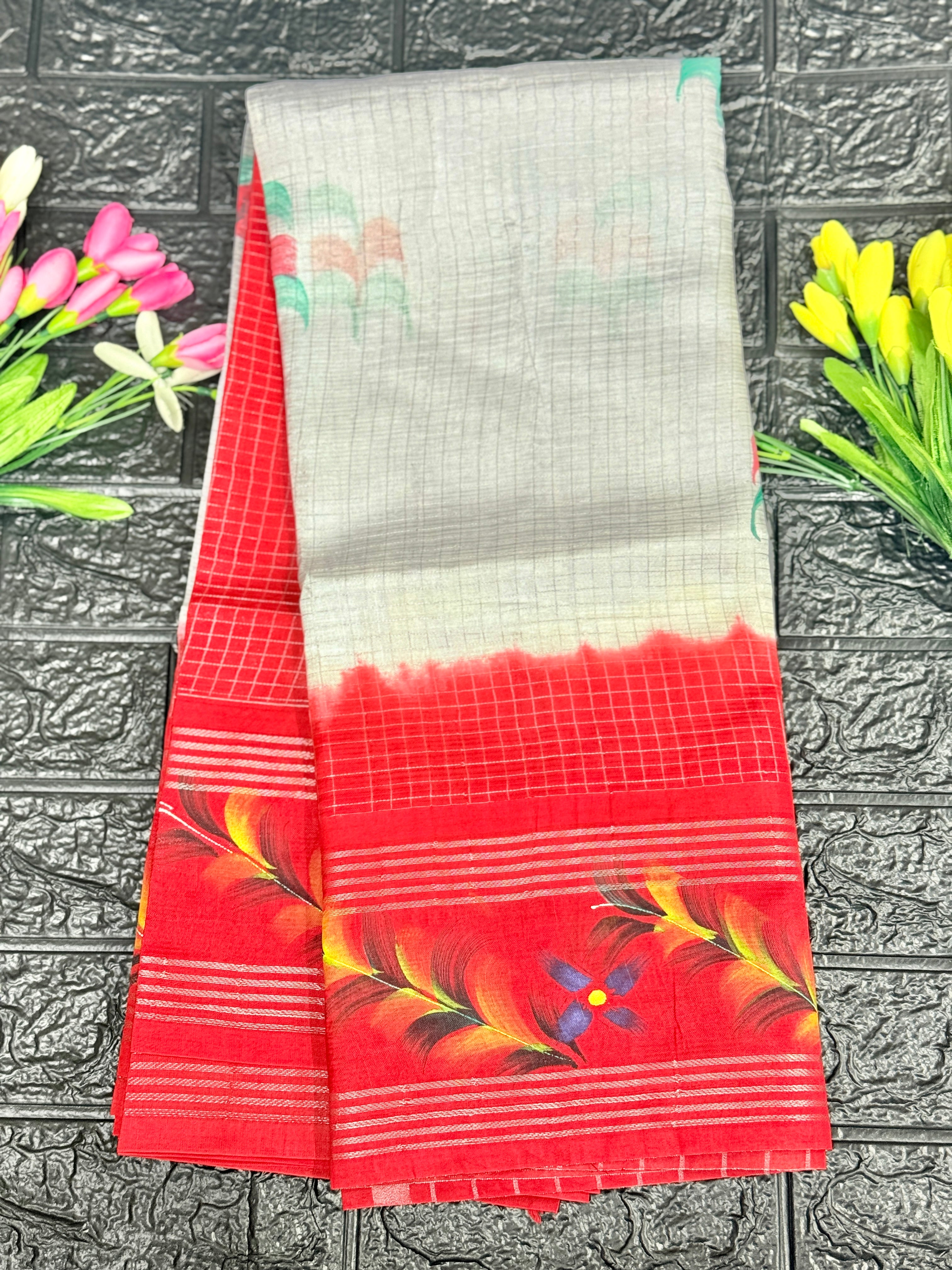 Mangalagiri Handloom With Hand Painted Saree