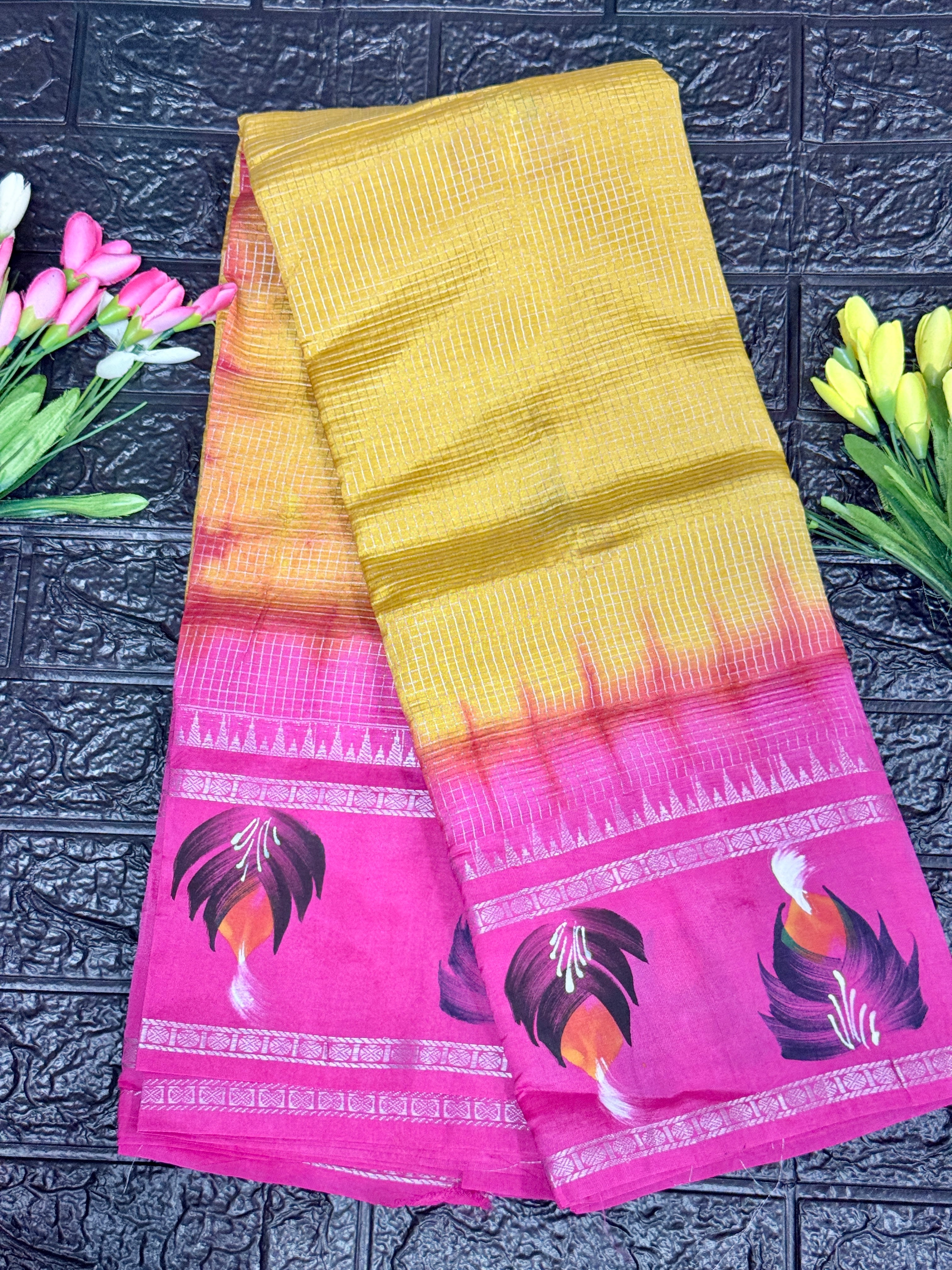 Mangalagiri Handloom With Hand Painted Saree