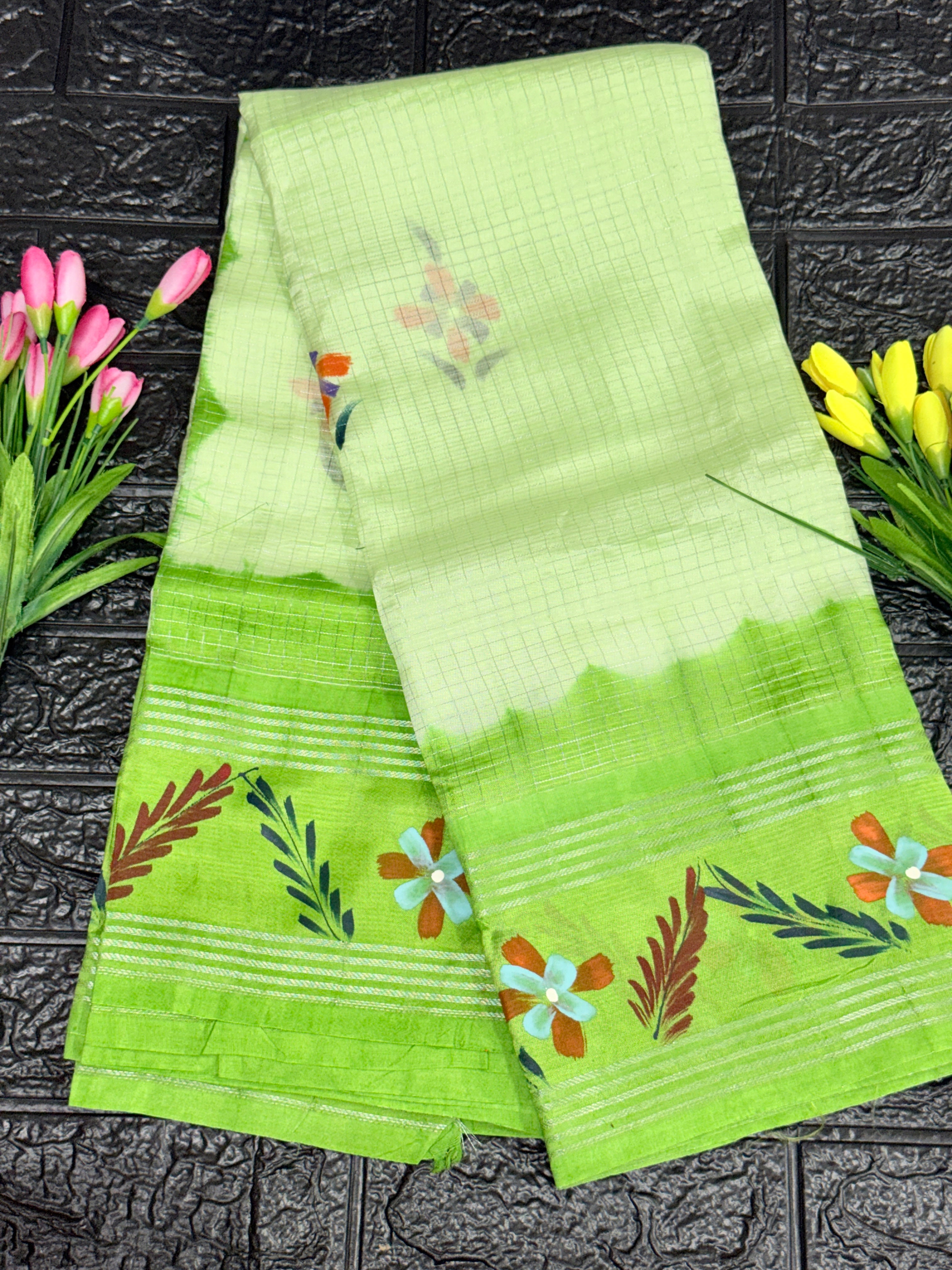Mangalagiri Handloom With Hand Painted Saree