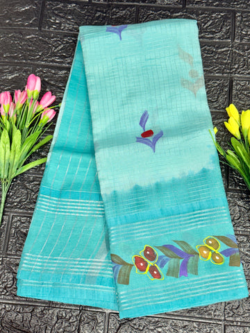 Mangalagiri Handloom With Hand Painted Saree