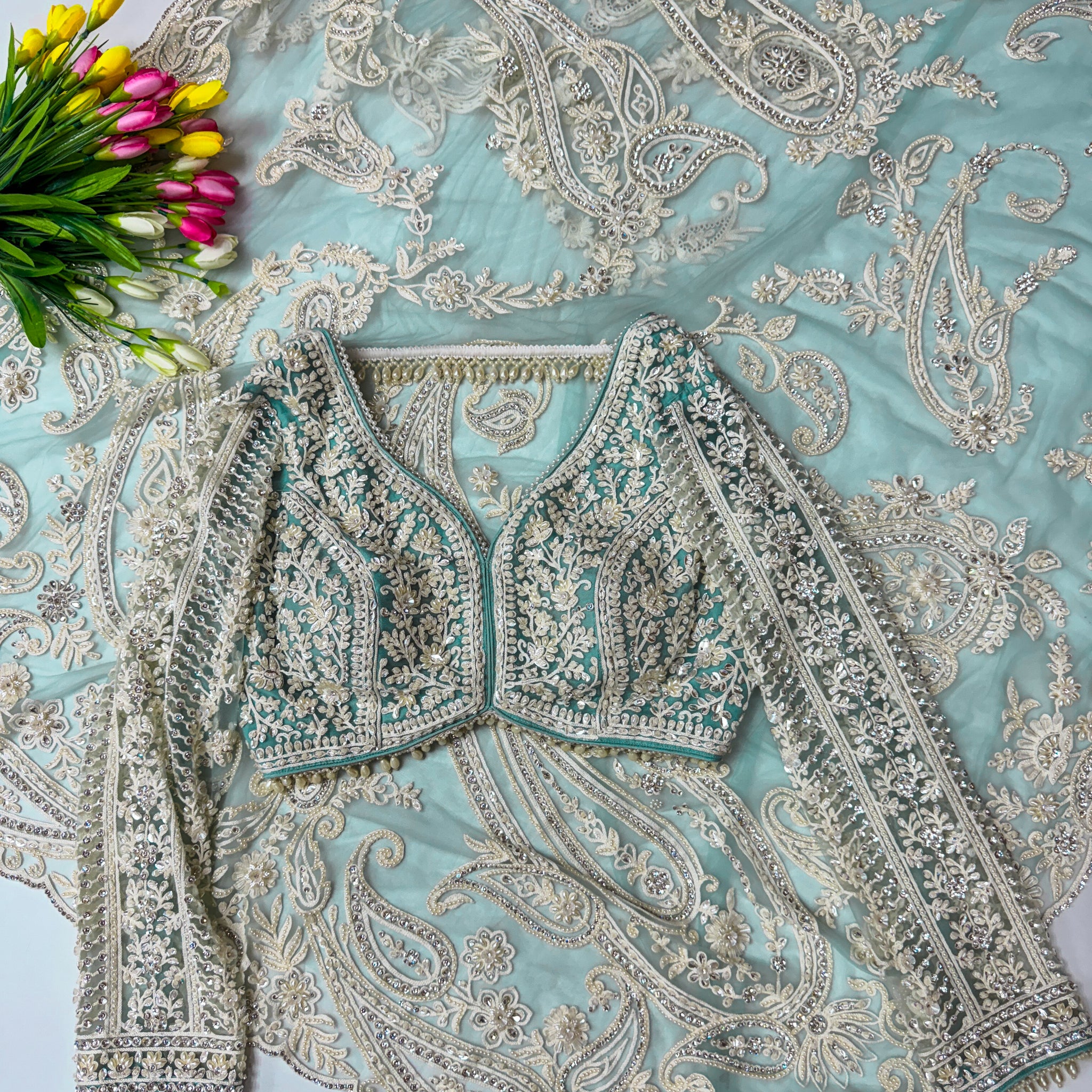 Pual Work designer Saree