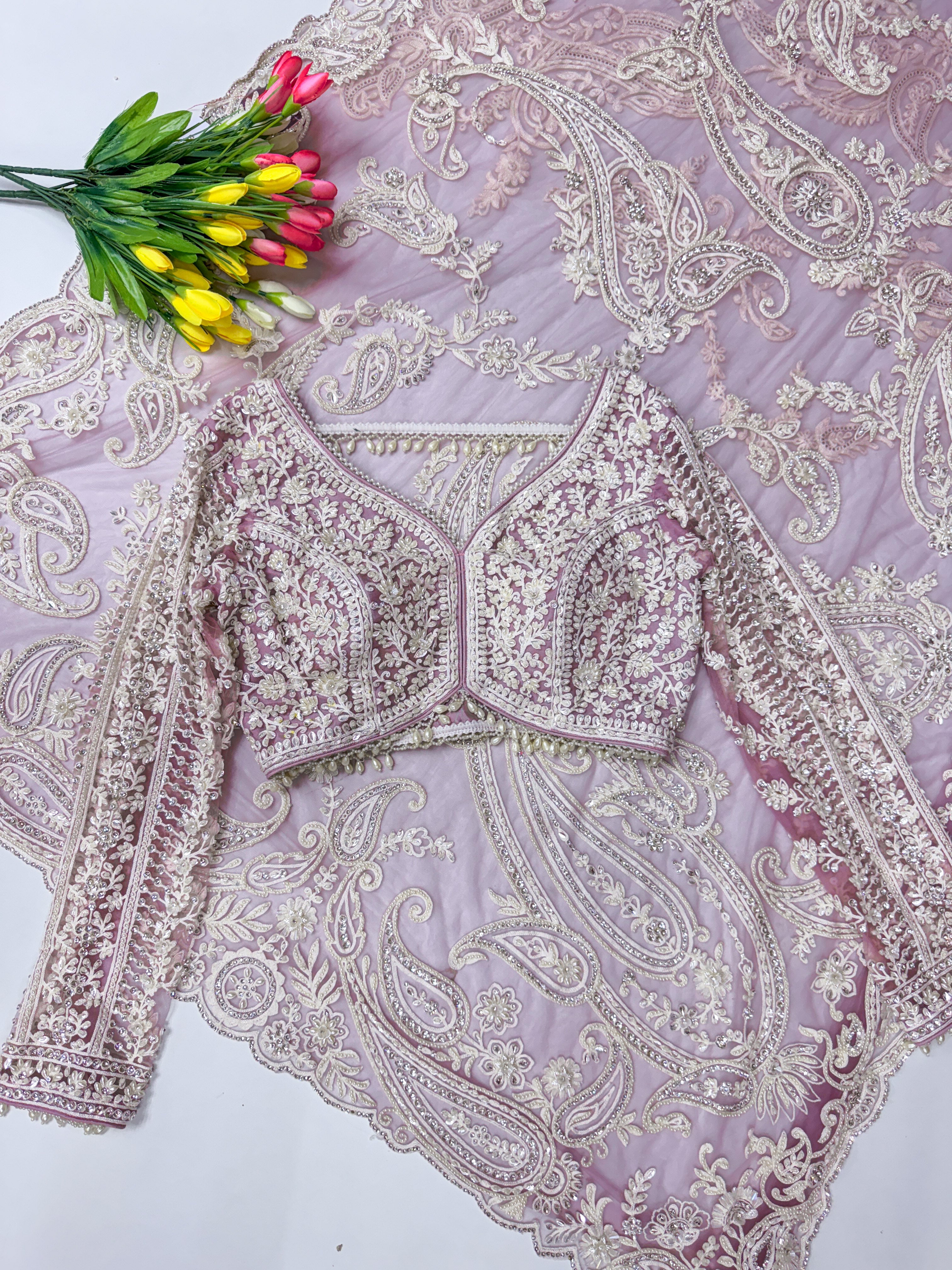 Pual Work designer Saree