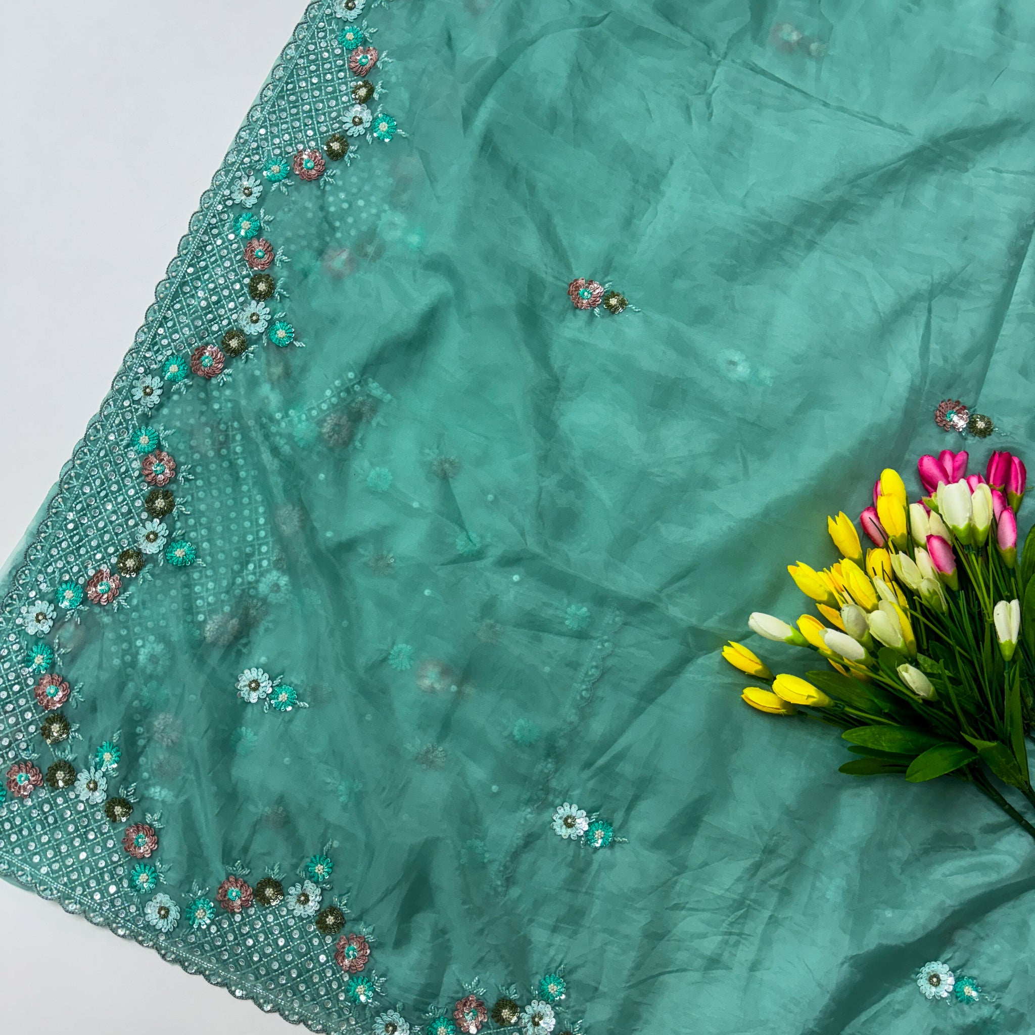 Soft Hand Loom Organza Saree