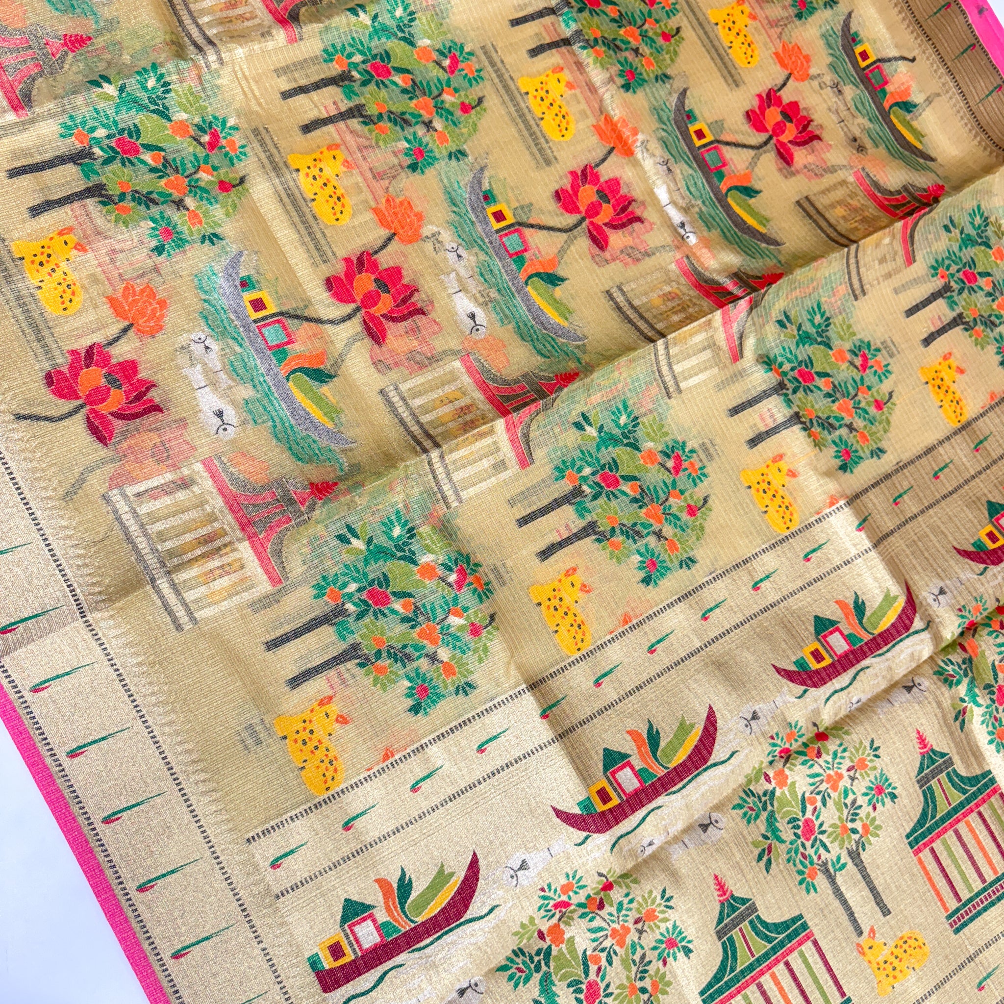 Pure Jari Kota Pythanis Saree