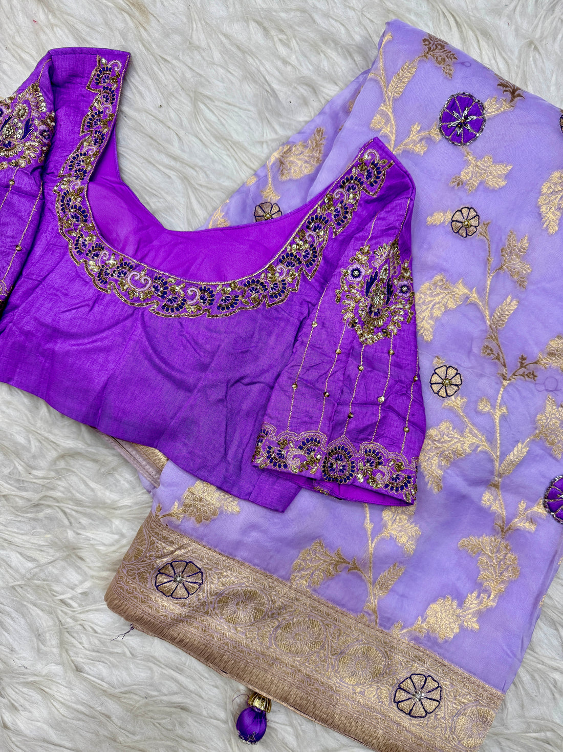 Pure Khadi Georgette with maggamwork saree