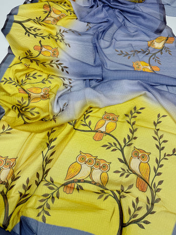 georgette vintage style checks sarees