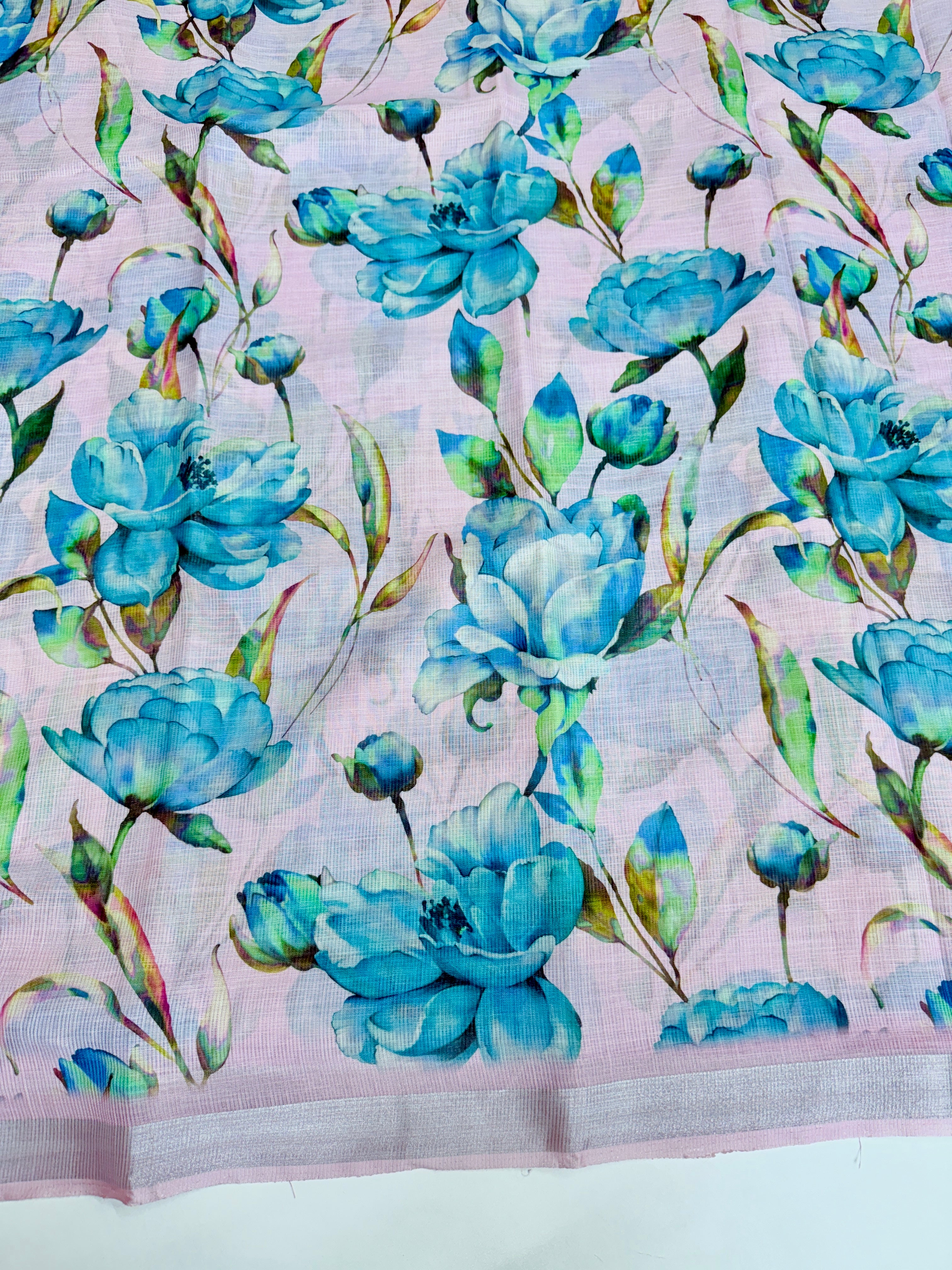 cotton lenin saree