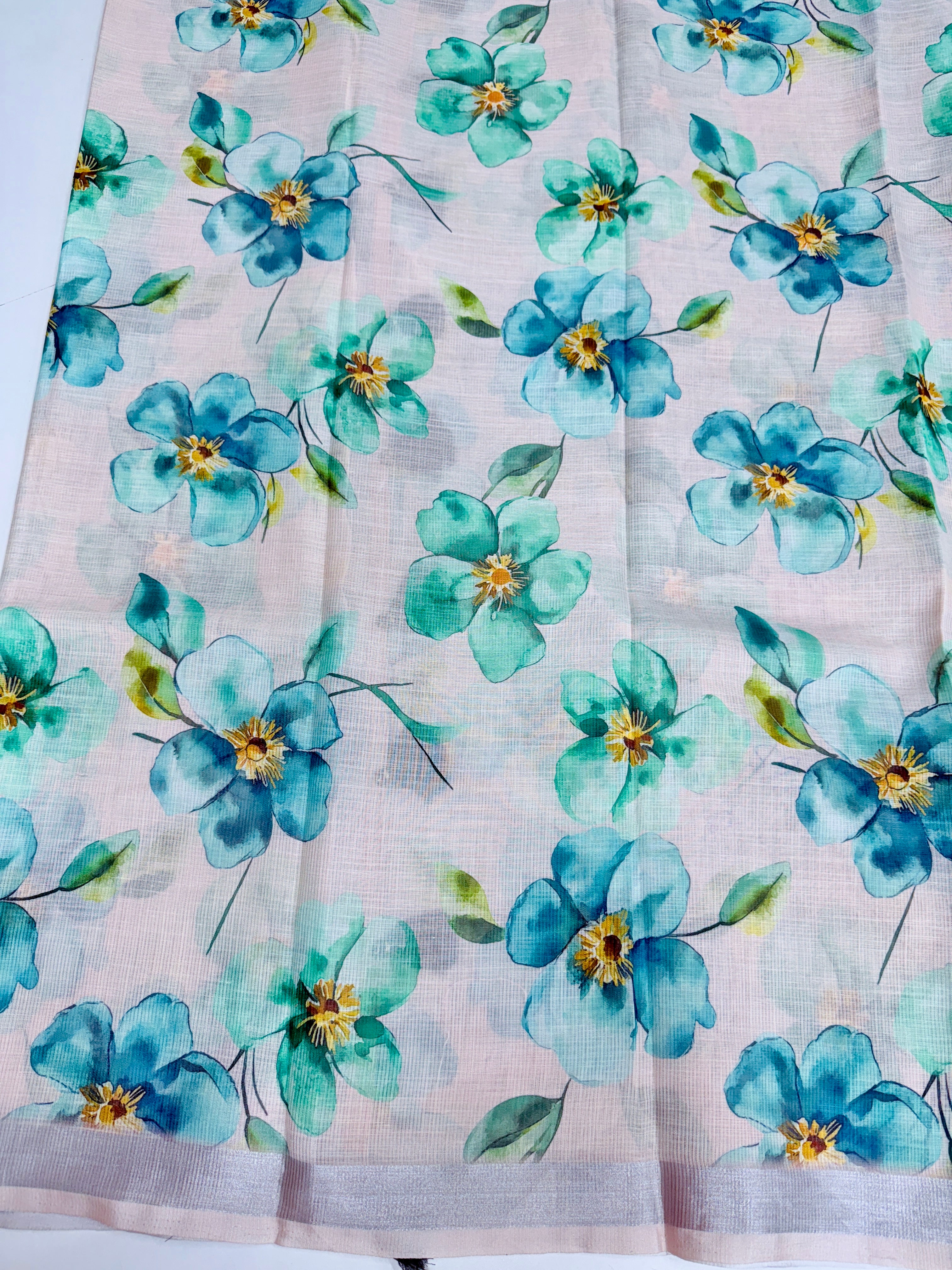 cotton lenin saree