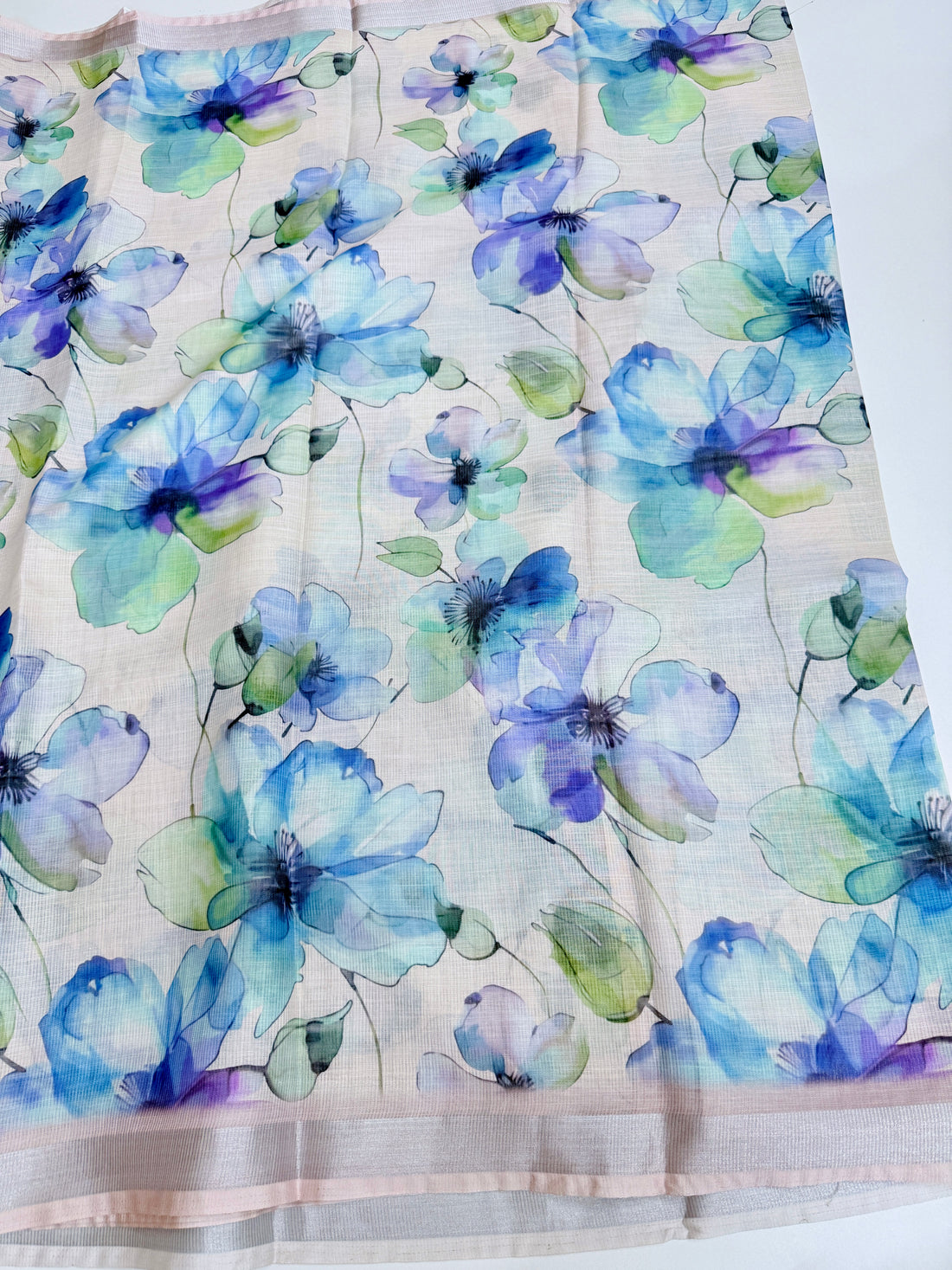 cotton lenin saree