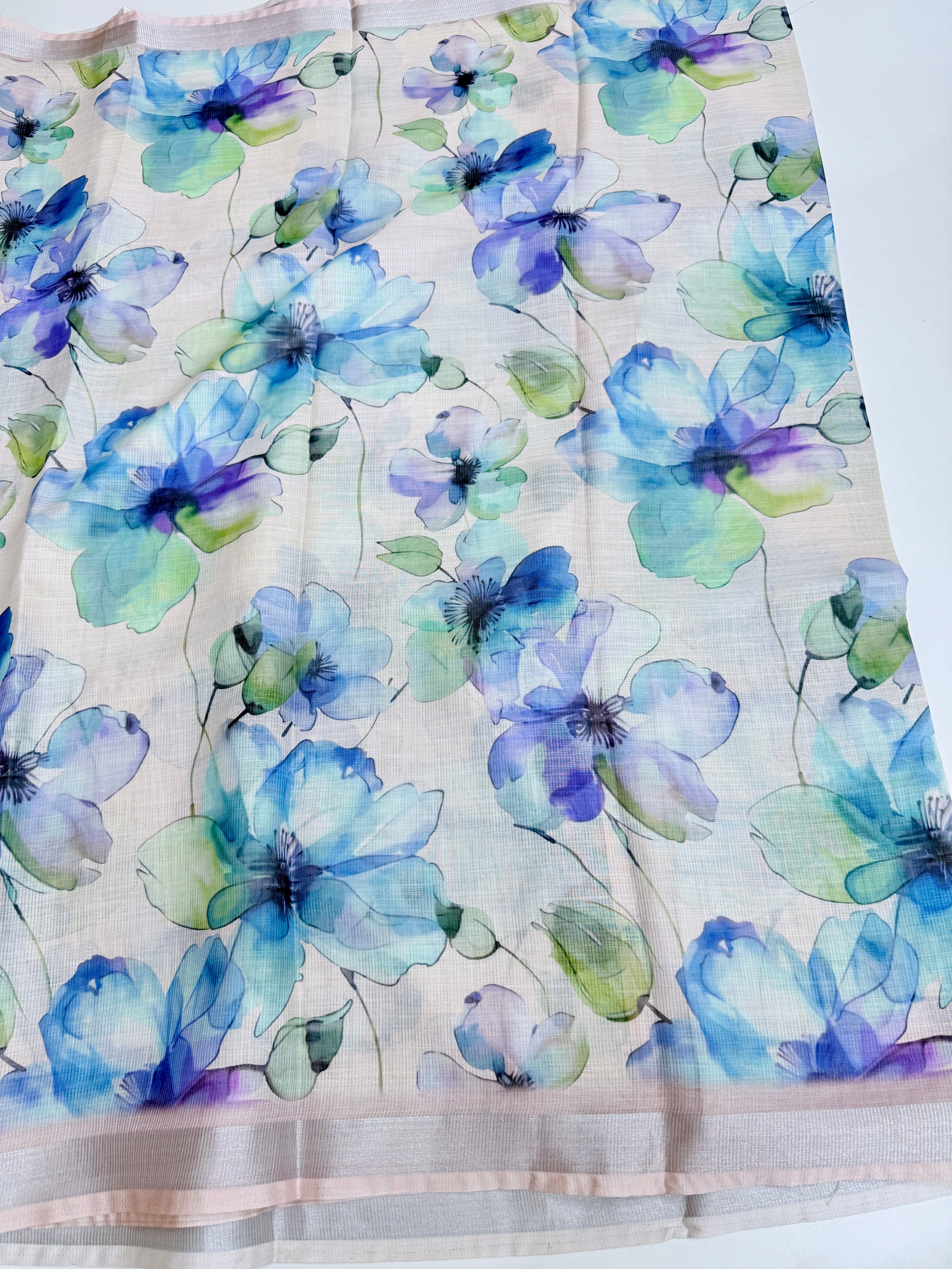 cotton lenin saree
