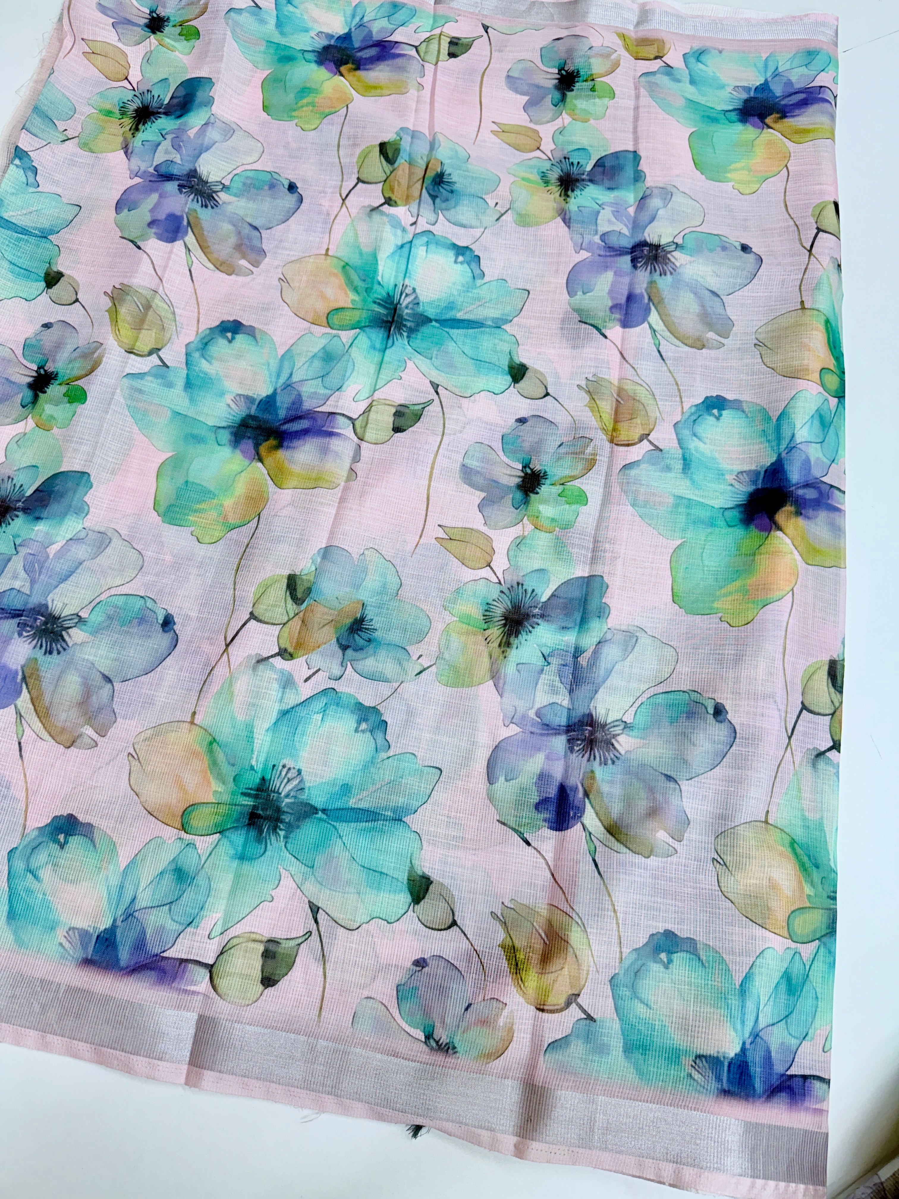 cotton lenin saree