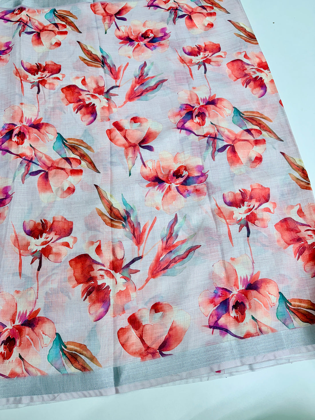 cotton lenin saree