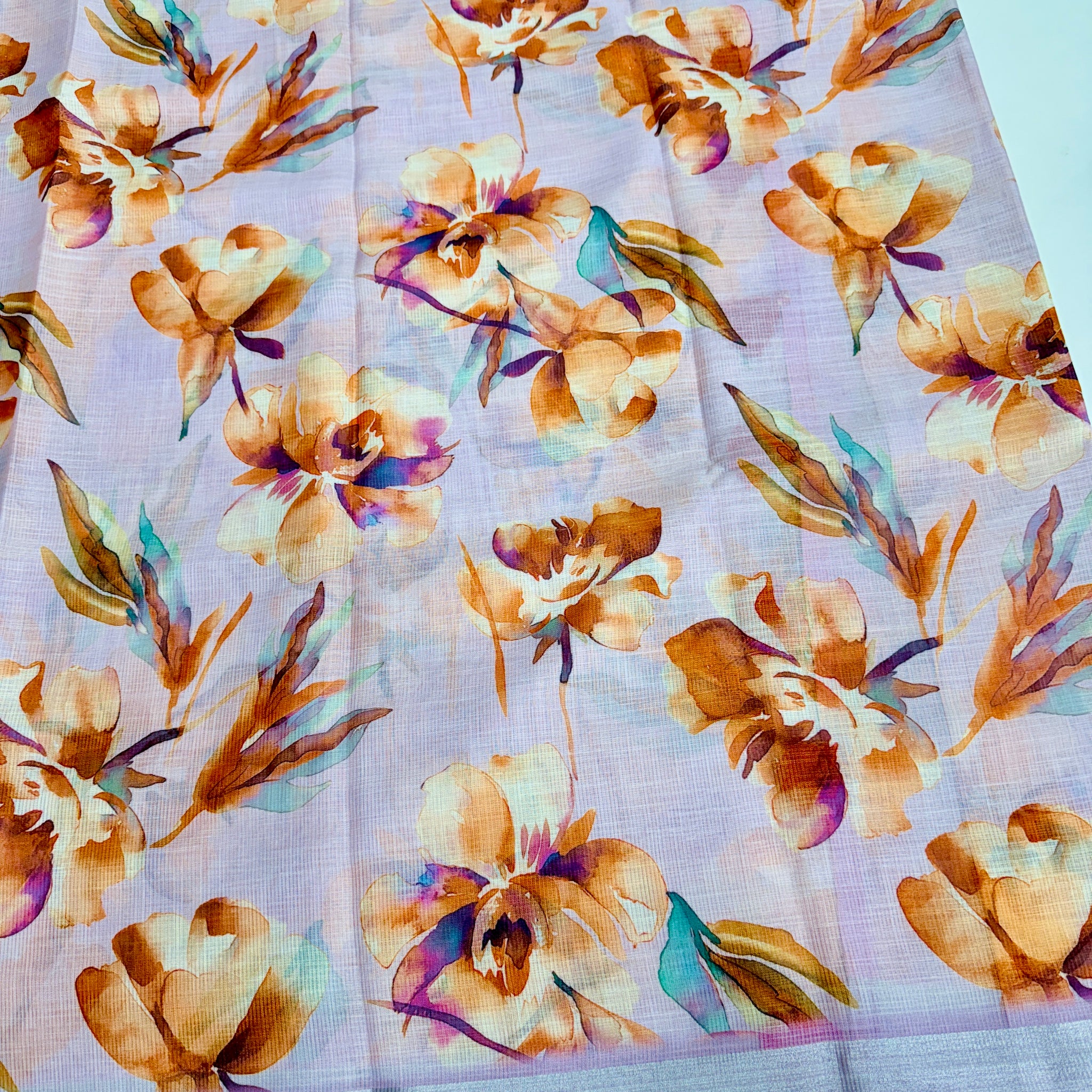 cotton lenin saree
