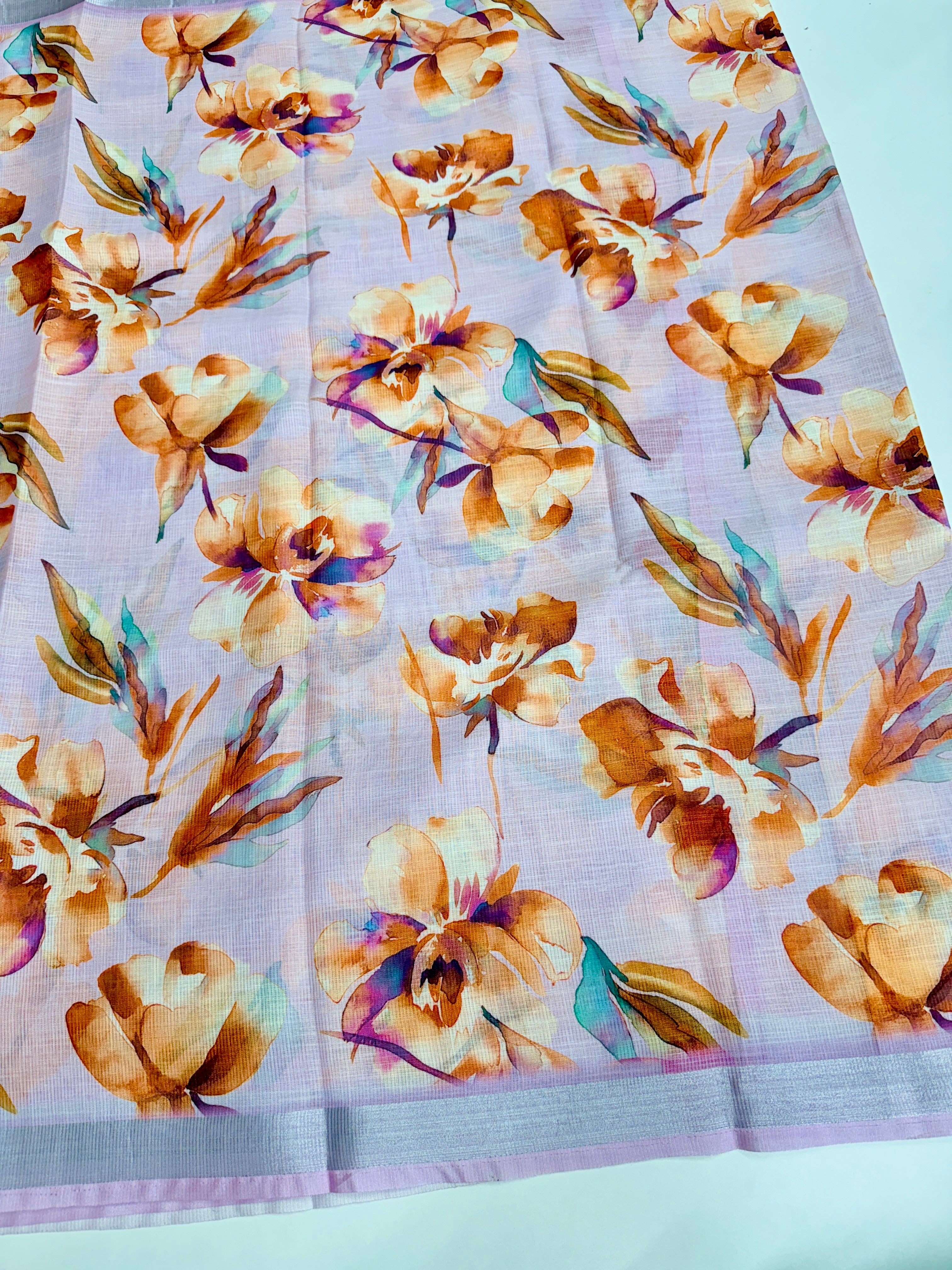 cotton lenin saree