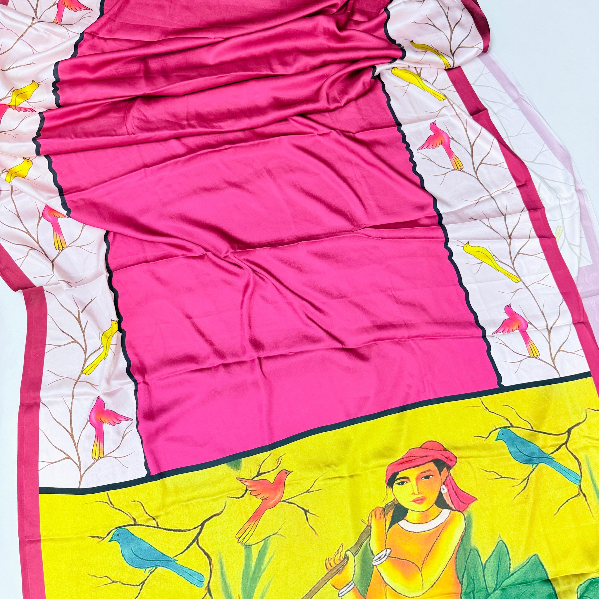 Pure crape saree