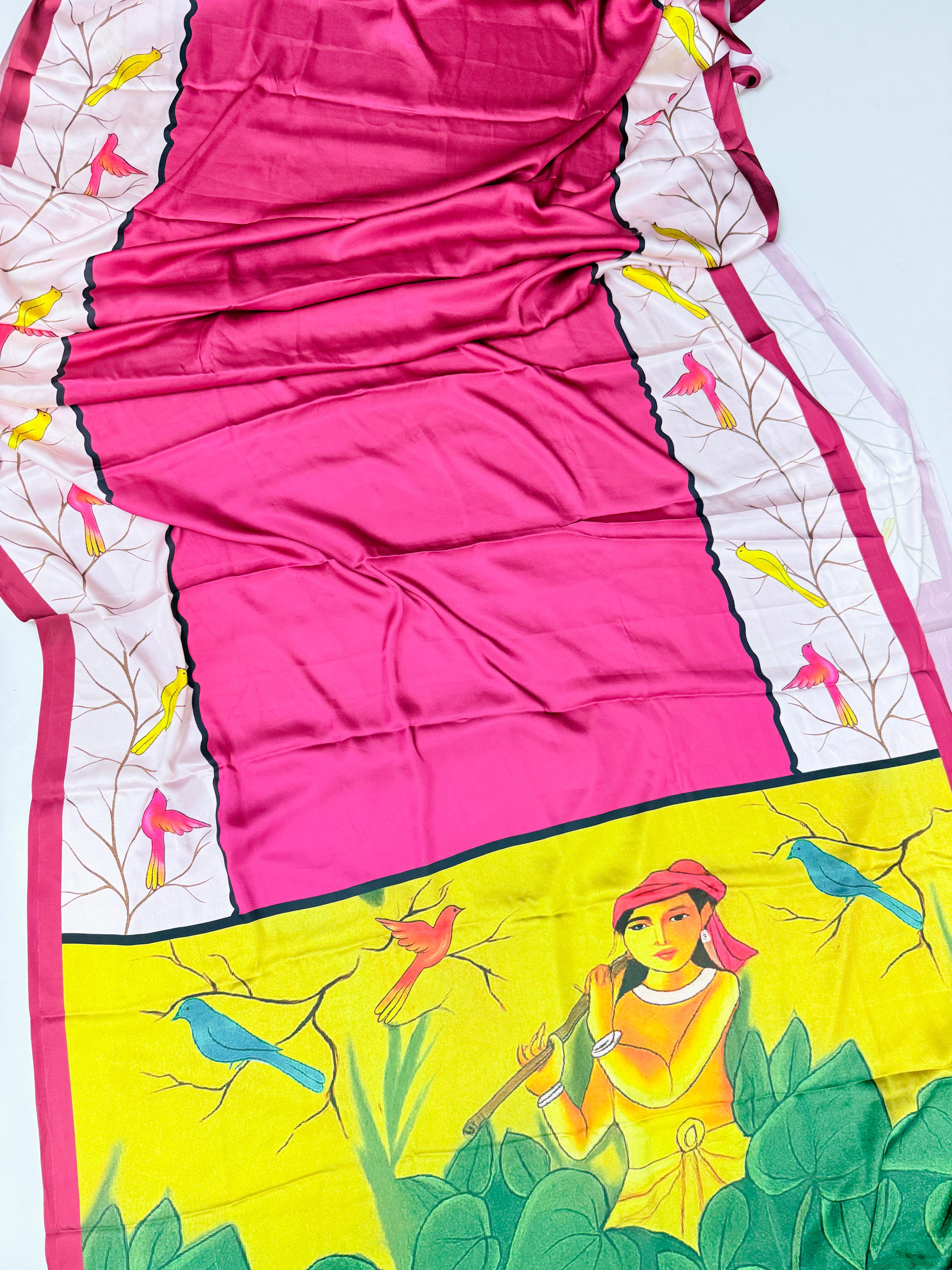 Pure crape saree