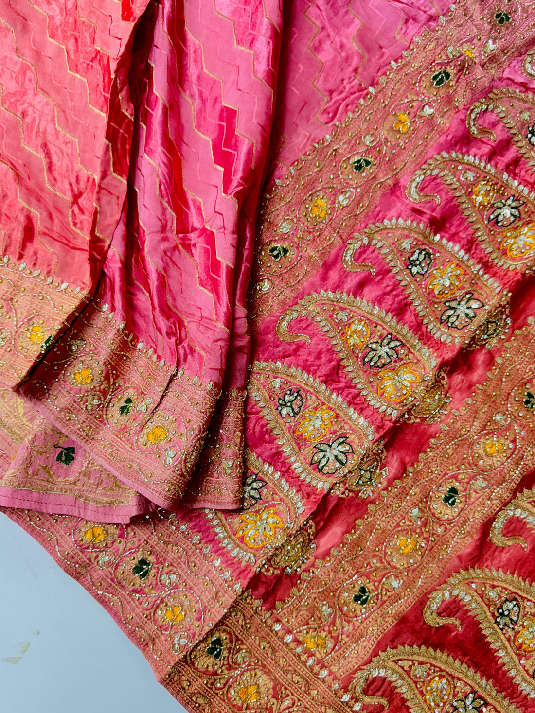 Pure benarasi with maggam work saree