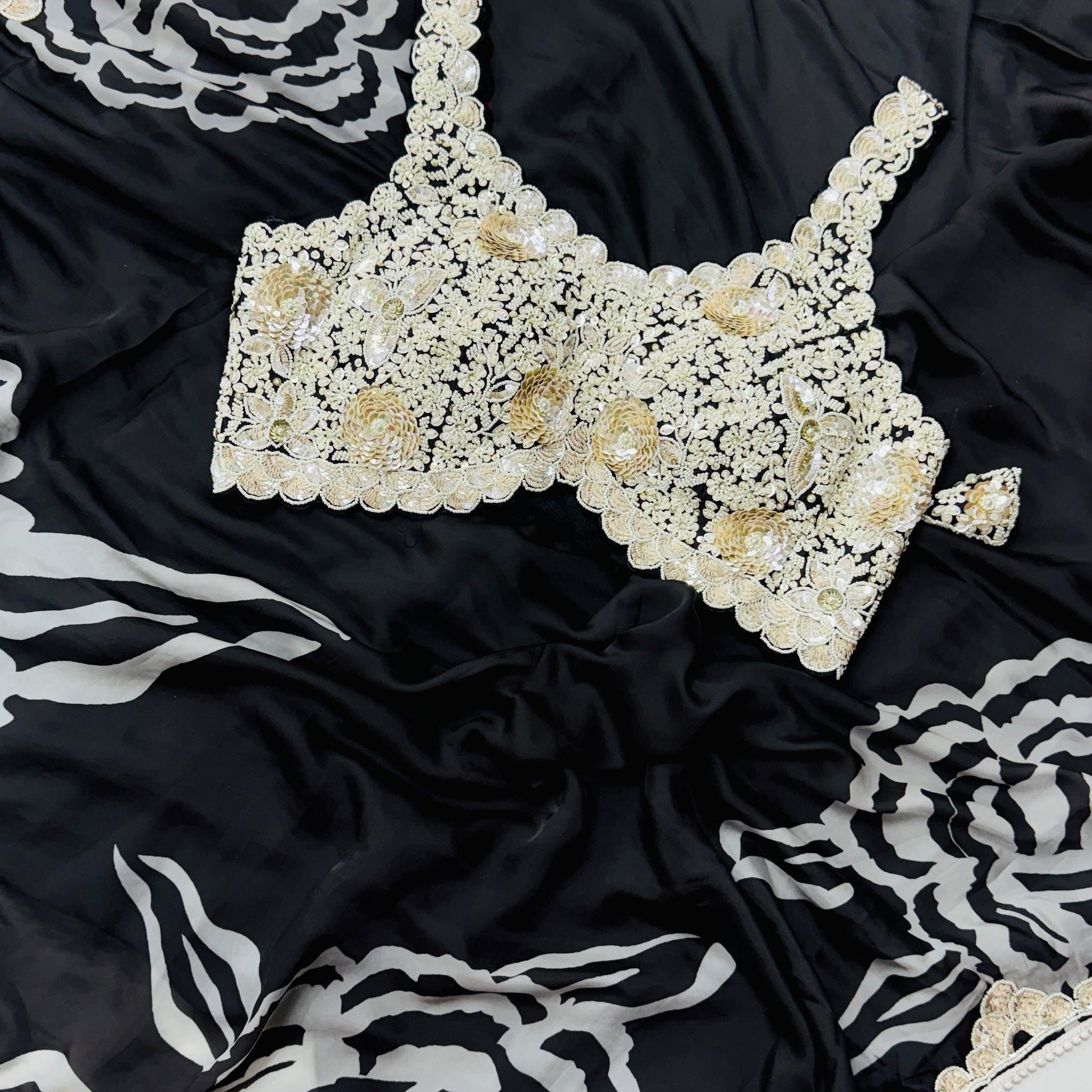 Cocktail saree ( ready made blouse)