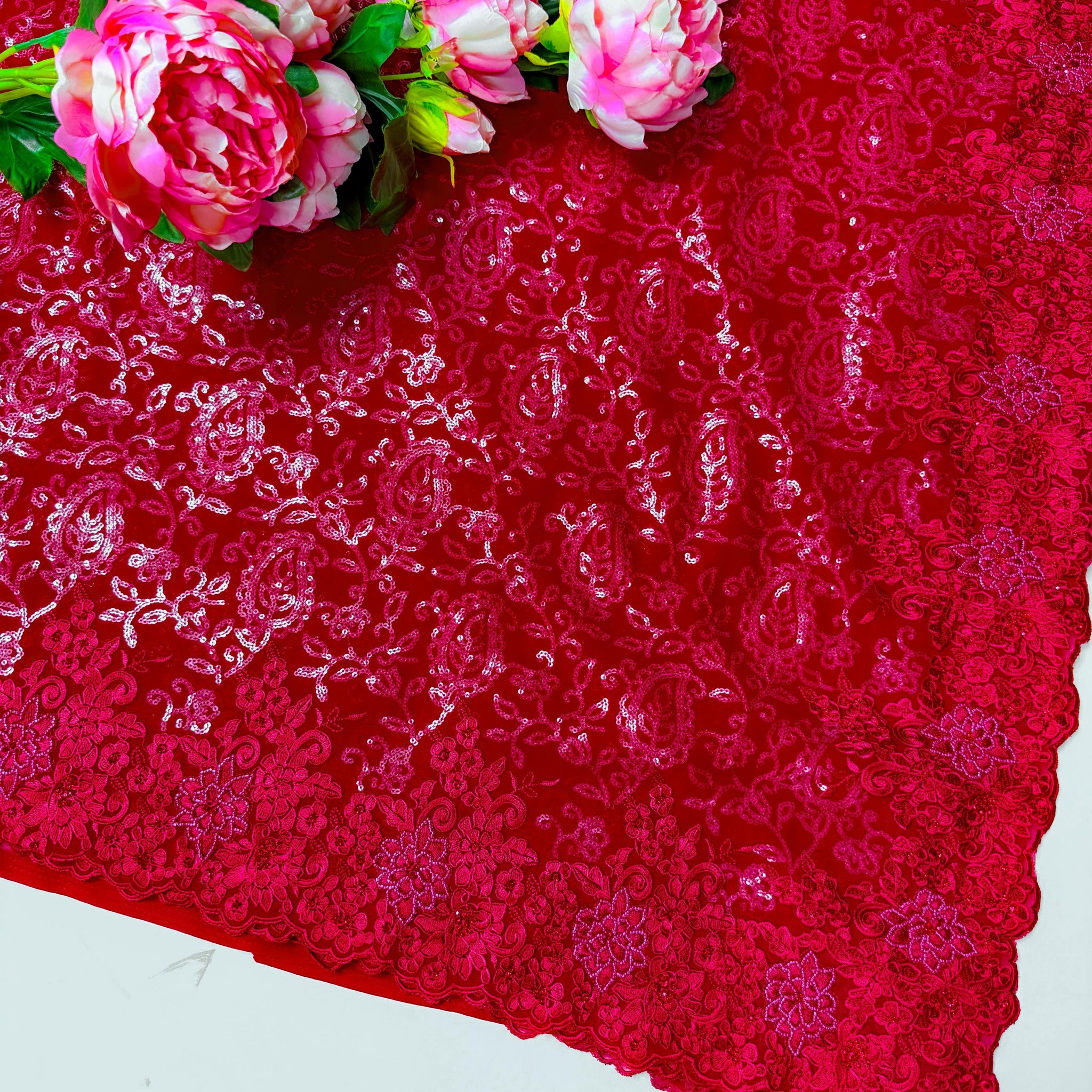 Pure georgate  saree with heavy work