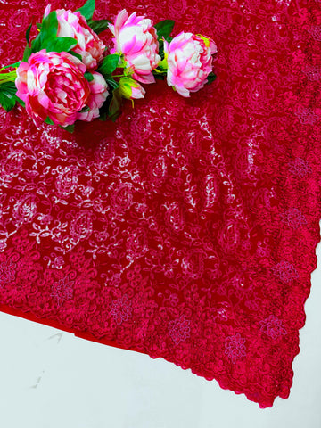 Pure georgate  saree with heavy work