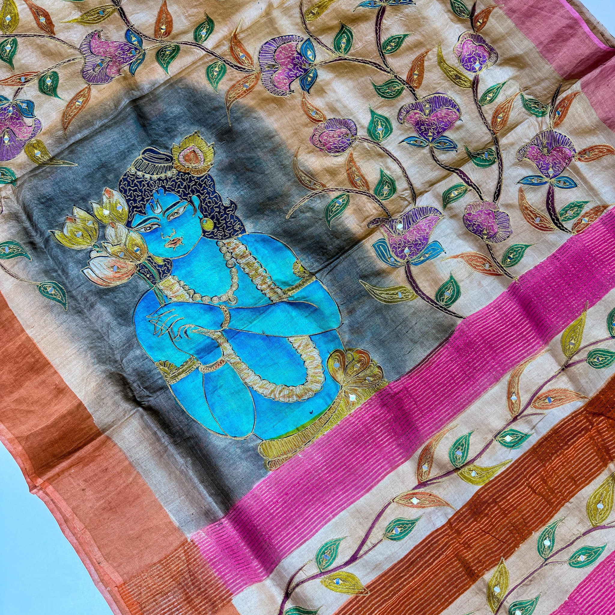 Premium handloom tussar  with vegetable colors dien