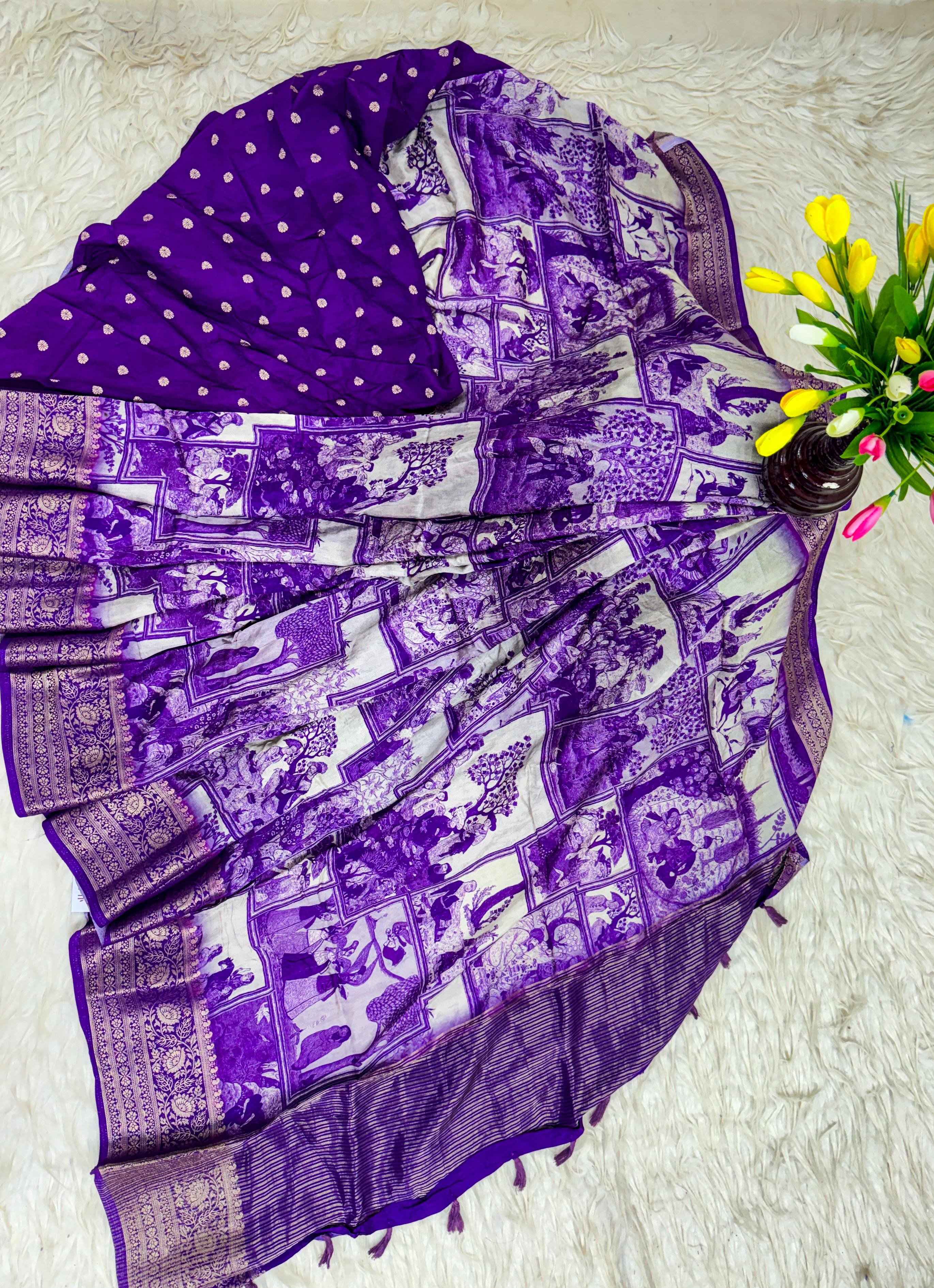 Pure Visco Crape Sarees